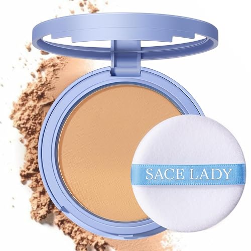 SACE LADY Face Powder Waterproof Sets Makeup, Controls Shine, Smooth Fine Lines for Flawless Lightweight Finish, Long Lasting Matte Compact Setting Powder Cosmetics Cruelty-free, 0.35oz (#03)