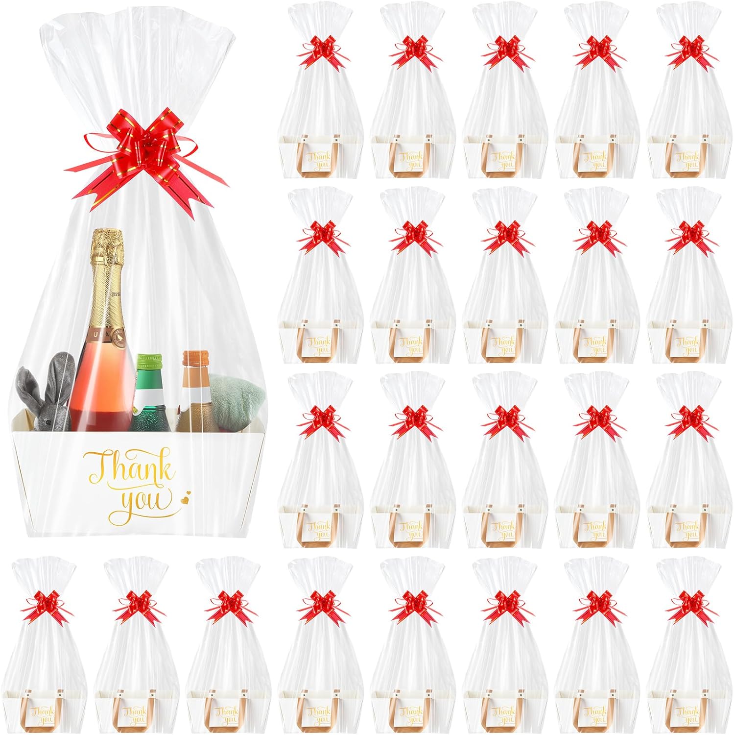 Layhit 24 Pack Christmas Baskets for Gifts Empty Bulk Thank