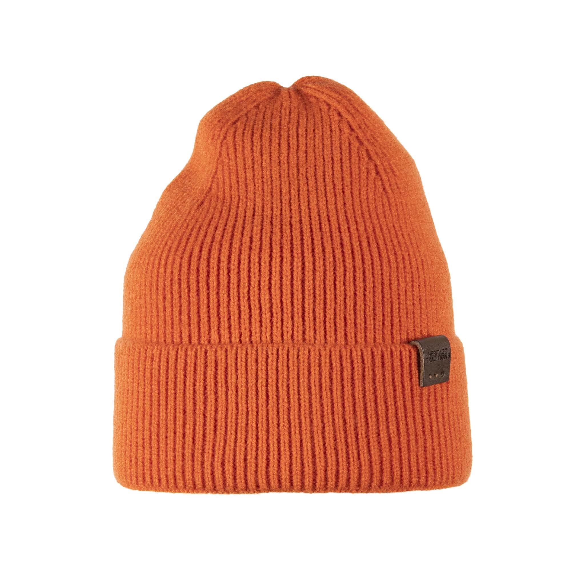 Heritage Traditions Hunting Orange Wool Mix Fisherman Beanie (Hunting Orange)