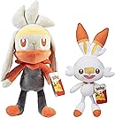 Pokemon 12" Raboot & 8" Scorbunny Plush Stuffed Animal Toys, 2-Pack - Officially Licensed - Sword and Shield Starter Evolution Bunny Figure Set - Gift for Kids, Boys, Girls - 2+