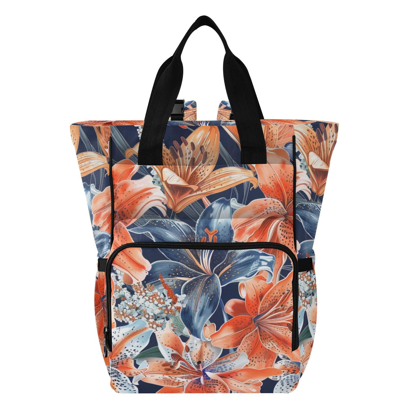 Duże torby na pieluchy unisex do podróży styl boho kwiat kwiatowy