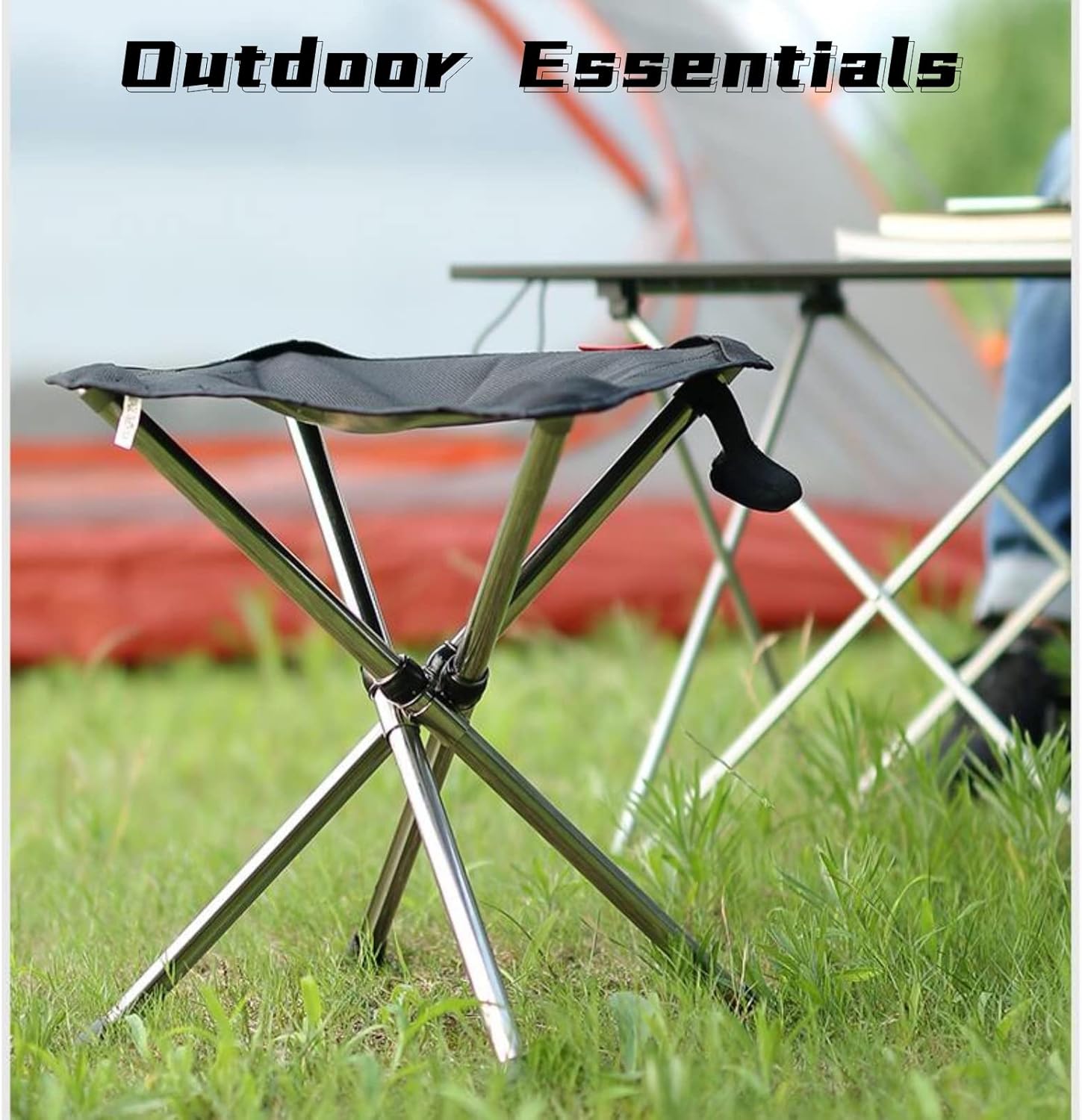 Ultra-Lightweight Stainless Steel Folding Camping Stool - Compact Portable Backpacking Stool with Carry Bag Supports 240 lbs 12.6” Folded Size for Hiking Travel Outdoor Events - Image 6