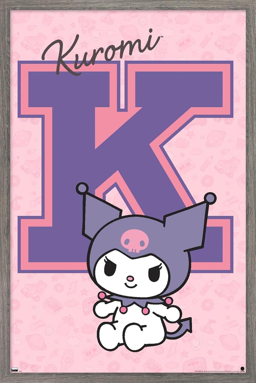 Hello Kitty and Friends: 24 College Letter - Kuromi Wall Poster, 34L" x 22.4W", Premium Unframed Version