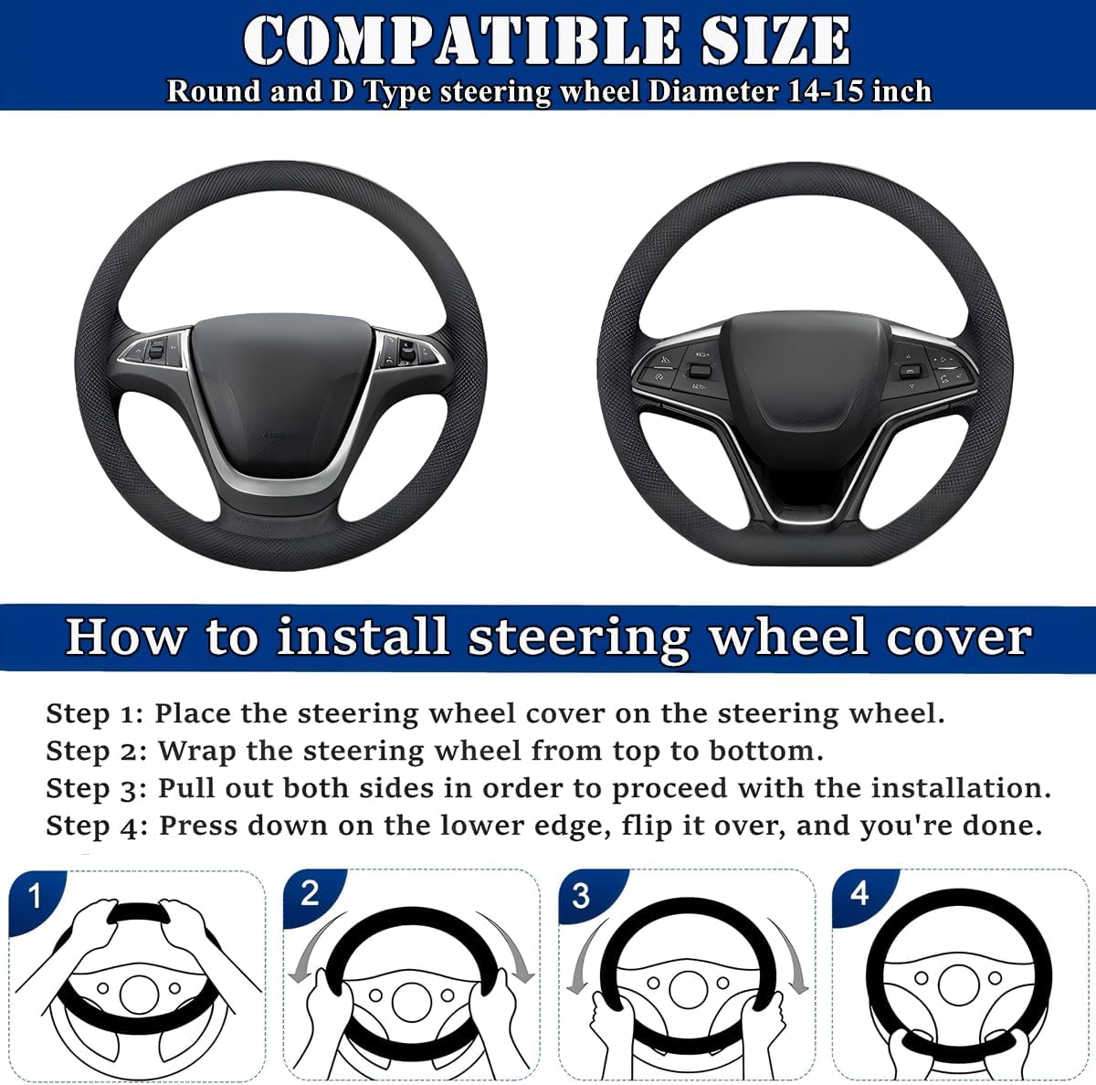 Fluffy Steering Wheel Cover, Universal 15 Inch Colorful Rhinestones Car Steering Wheel Cover, Sparkly Crystal Diamond Steering Wheel Protector for Women Girls,Pink - Image 4