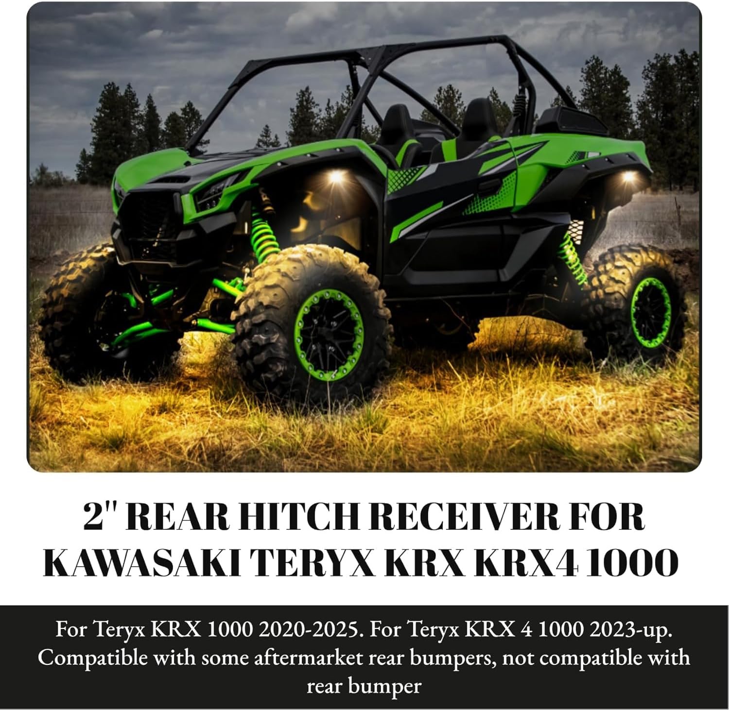Teryx 2'' Rear Hitch Receiver for Kawasaki Teryx KRX 1000 2020-2025