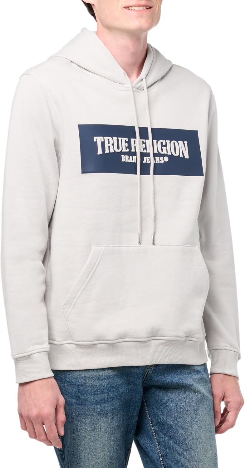 Black HOODIE White Stitching Sudadera Con Capucha True Religion