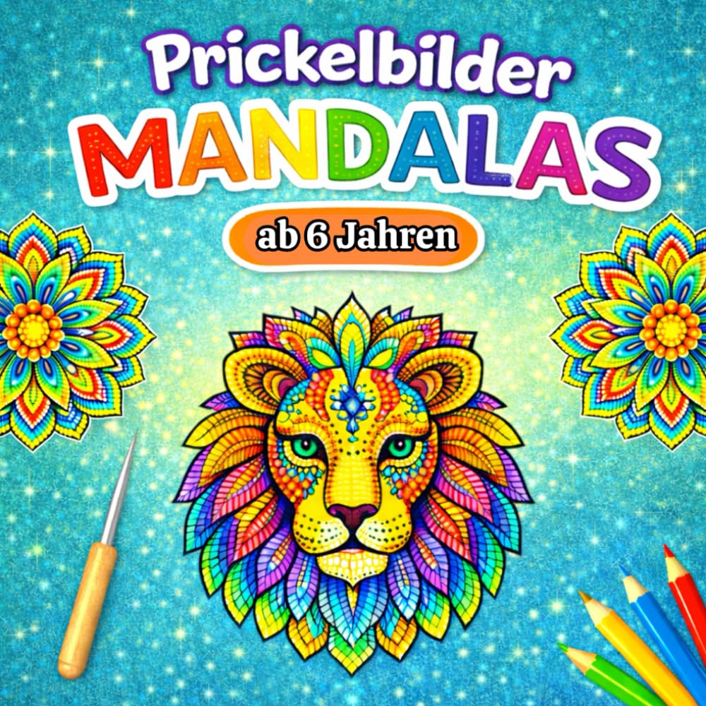 Prickelbilder Mandalas: Der große Prickelblock für Kinder ab 6 Jahren mit 50 Prickelvorlagen zum Ausmalen, Prickeln, Ausschneiden und Basteln – ... und Blumenmandalas für Mädchen und Jungen