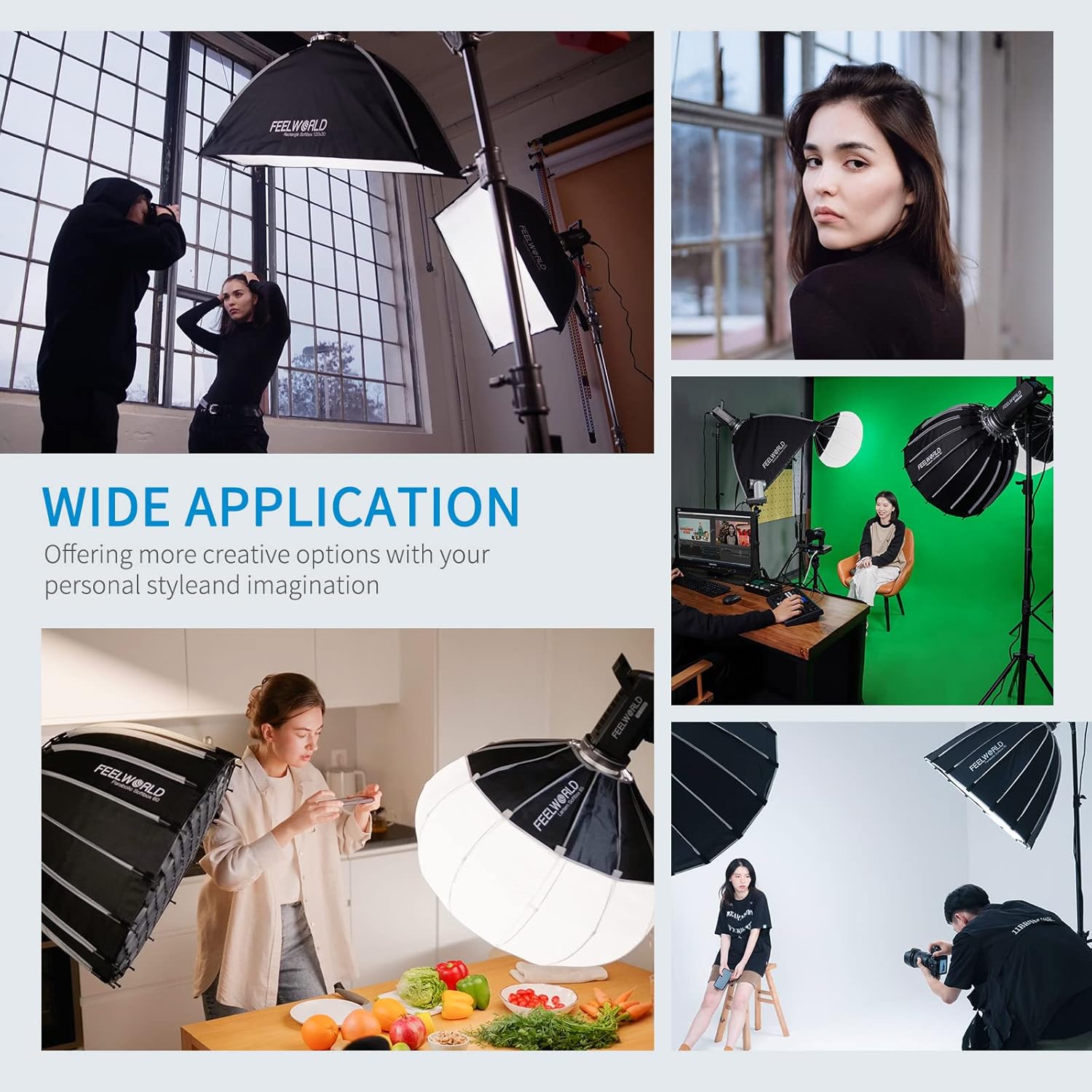 FEELWORLD FL225D 5600K Daylight Video Studio Light 225W Continuous Lighting CRI96+ TLCI97+ 67500lux@1m for Film, Live Streaming, Photography, Videography, Wedding, Interview