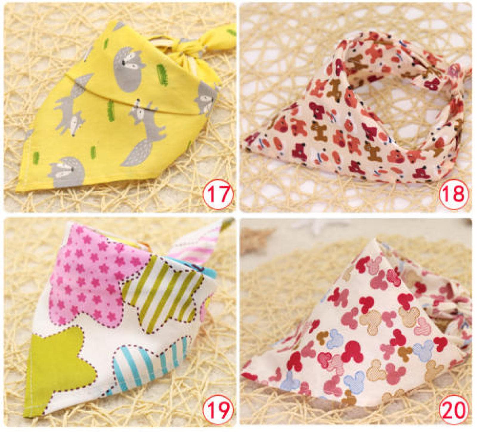 Bandany dla psów pies bandana zwierzę ślina ręcznik śliniaki szalik dla zwierząt bawełniana regulowana chusta dla szczeniaka akcesoria dla psów 50 szt
