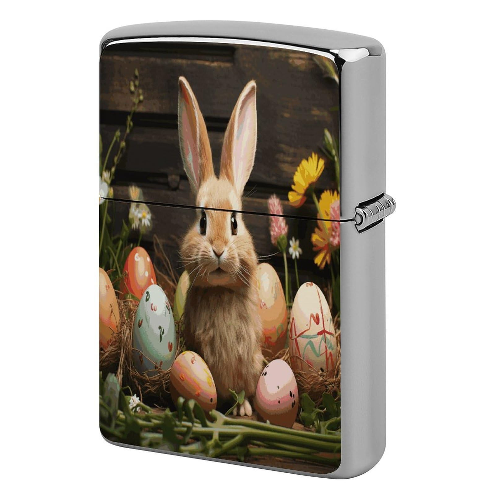 Easter Egg Bunny Metal Lighter Case Cover Lighter Sleeve