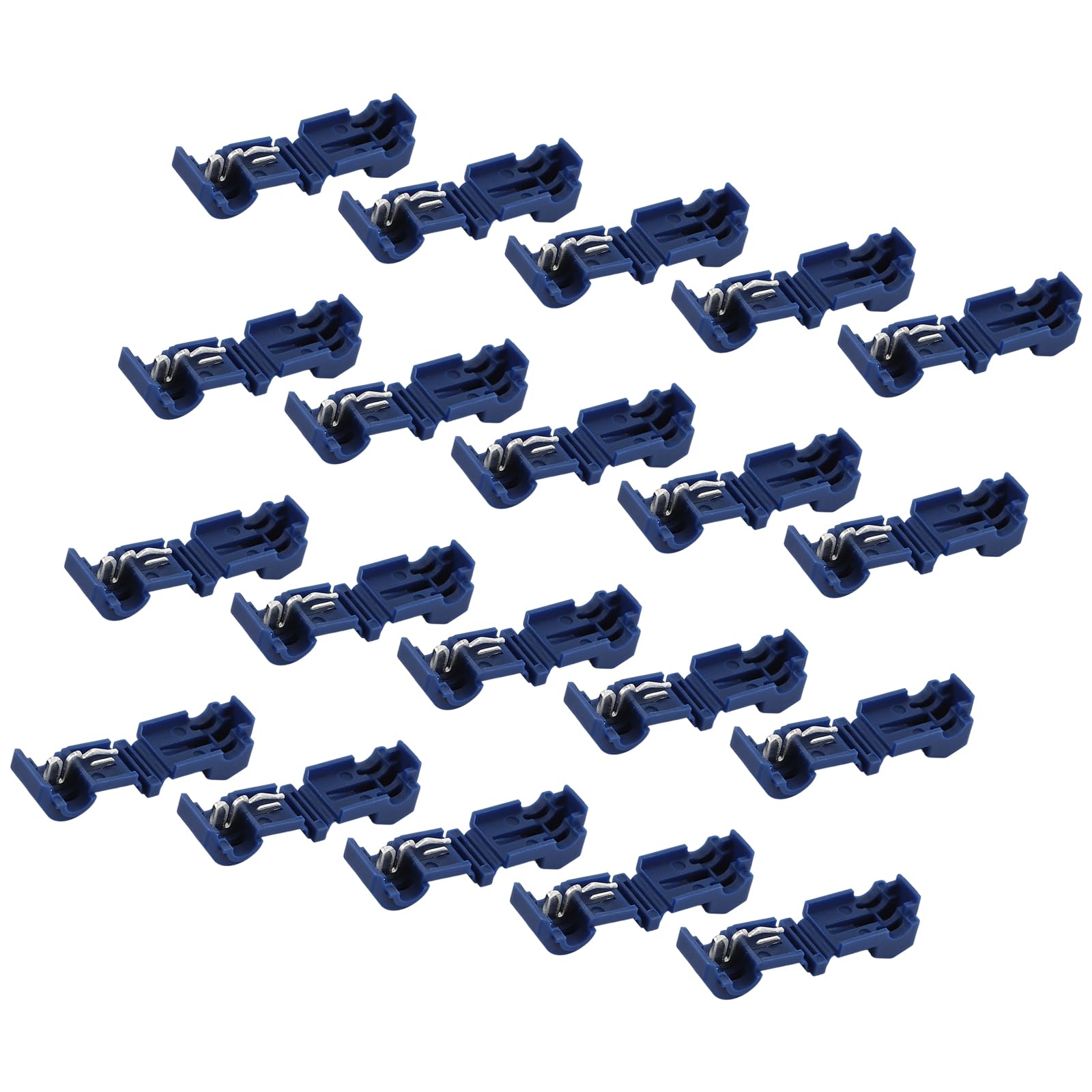 Nihuifa Blue 20Pcs Electrical Cable Connector For Mower Charging Station Flame Retardant Housing And Stable Power Supply T-Type Wire Connector