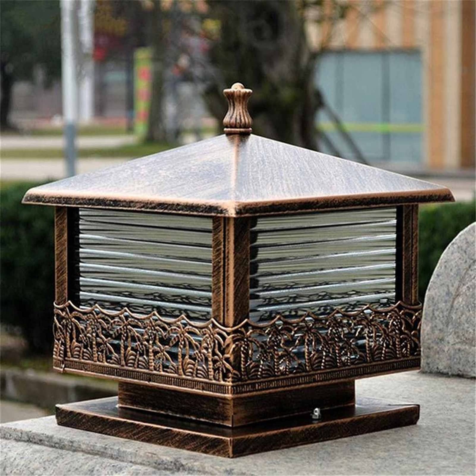 Lámpara de pilar IP65 impermeable estilo retro industrial para jardín y terraza con E27 5