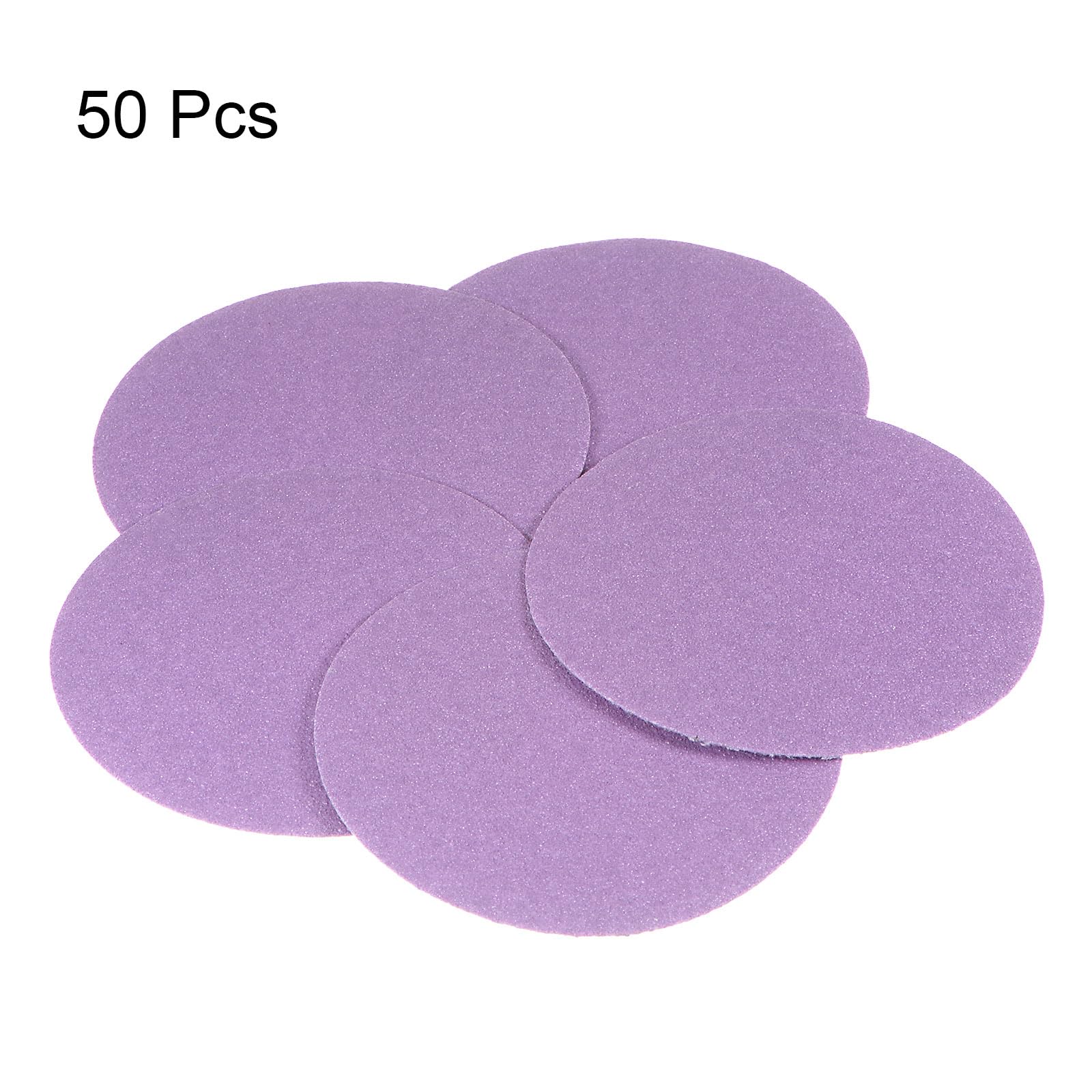 uxcell 50pcs 150 Grit Purple Sanding Discs 3 Inch Hook and Loop Aluminum Oxide Orbital Sanding Pads Paper Wet Dry Polish for Metal Woodworking Drywall - Image 3