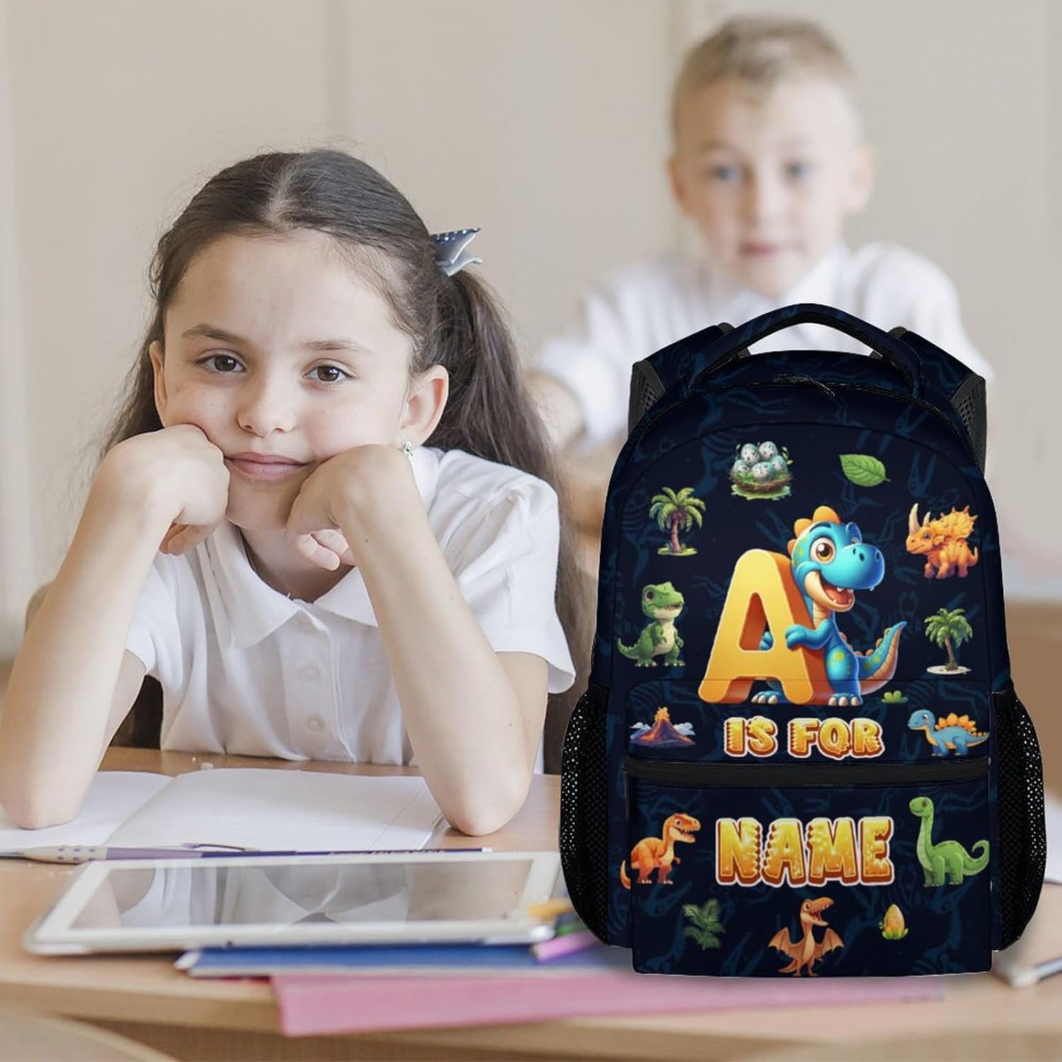 Customized Backpack for Boys - Dinosaur Backpacks for Kids, 17 Inch Durable Toddler School Bookbag with Adjustable Straps - Image 8