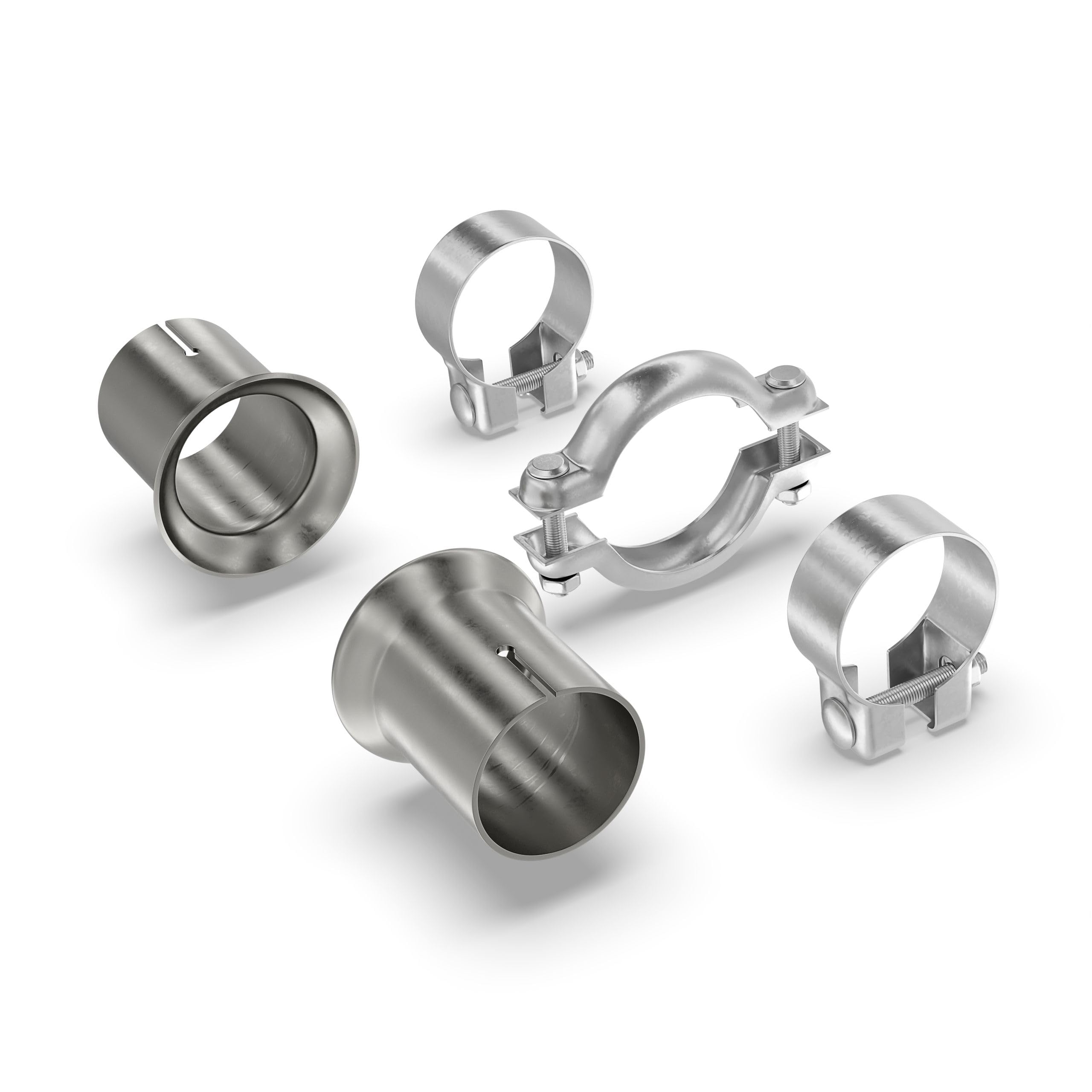 Universal PSA Reparatur Verbindungsset Schalldämpfer Auspuffrohr Flansch mm mit Schellen für alle PKW und LKW ohne Schweissen ~~INNENDURCHMESSER Ø60mm ~~