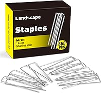 HongWay 360 Pack 6 Inch Galvanized Landscape Staples - 11 Gauge Rust-Proof Garden Stakes for Fabric, Turf, Fences & Irrigation