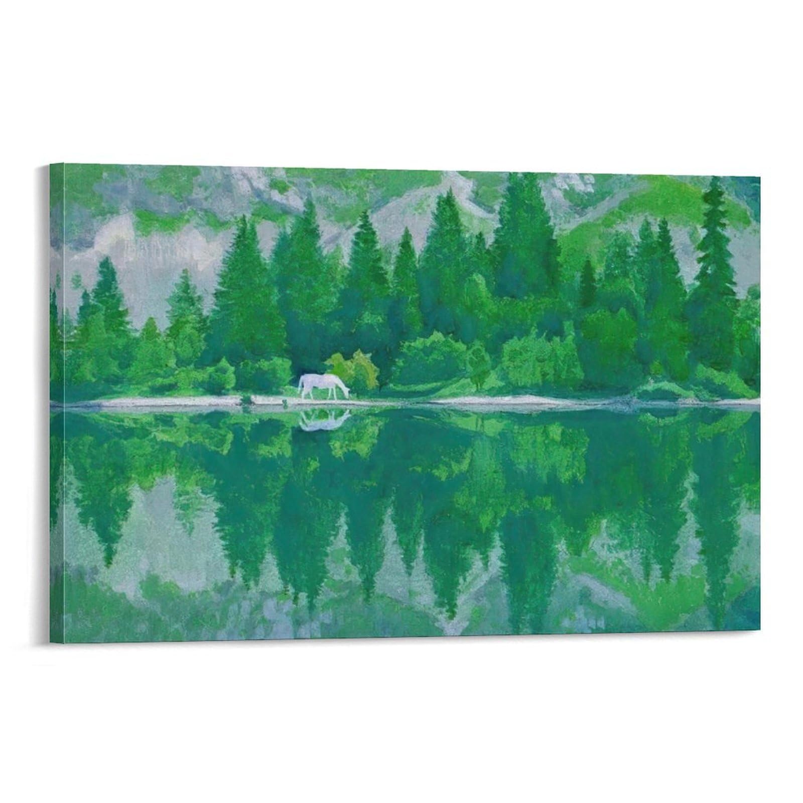 Amazon.co.jp: 画家 東山魁夷 風景画 湖澄む ポスター アートパネル