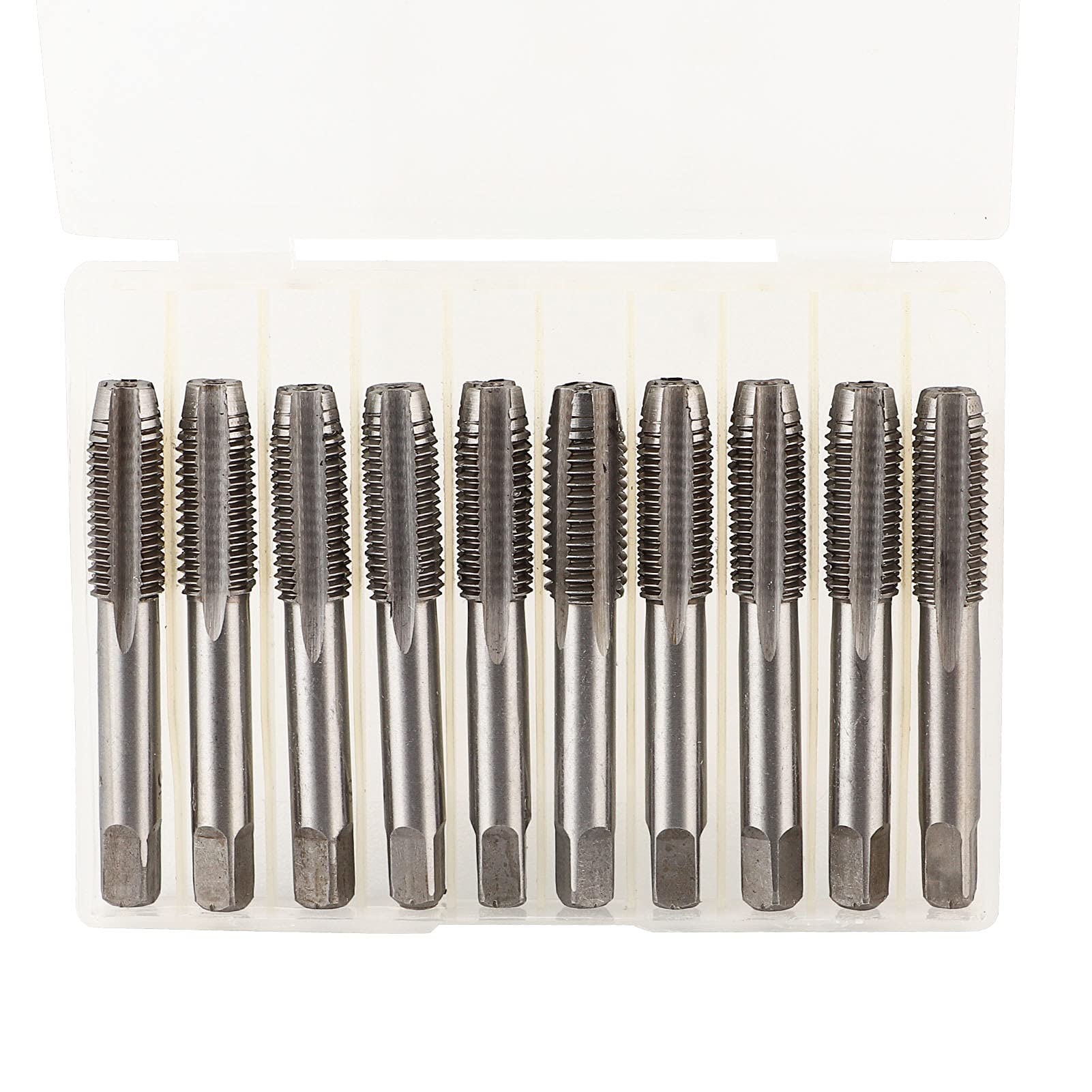 Macho de máquina métrico, herramienta de flauta recta HSS para roscado de metal en aplicaciones industriales (M12*1.75(10 pieces))