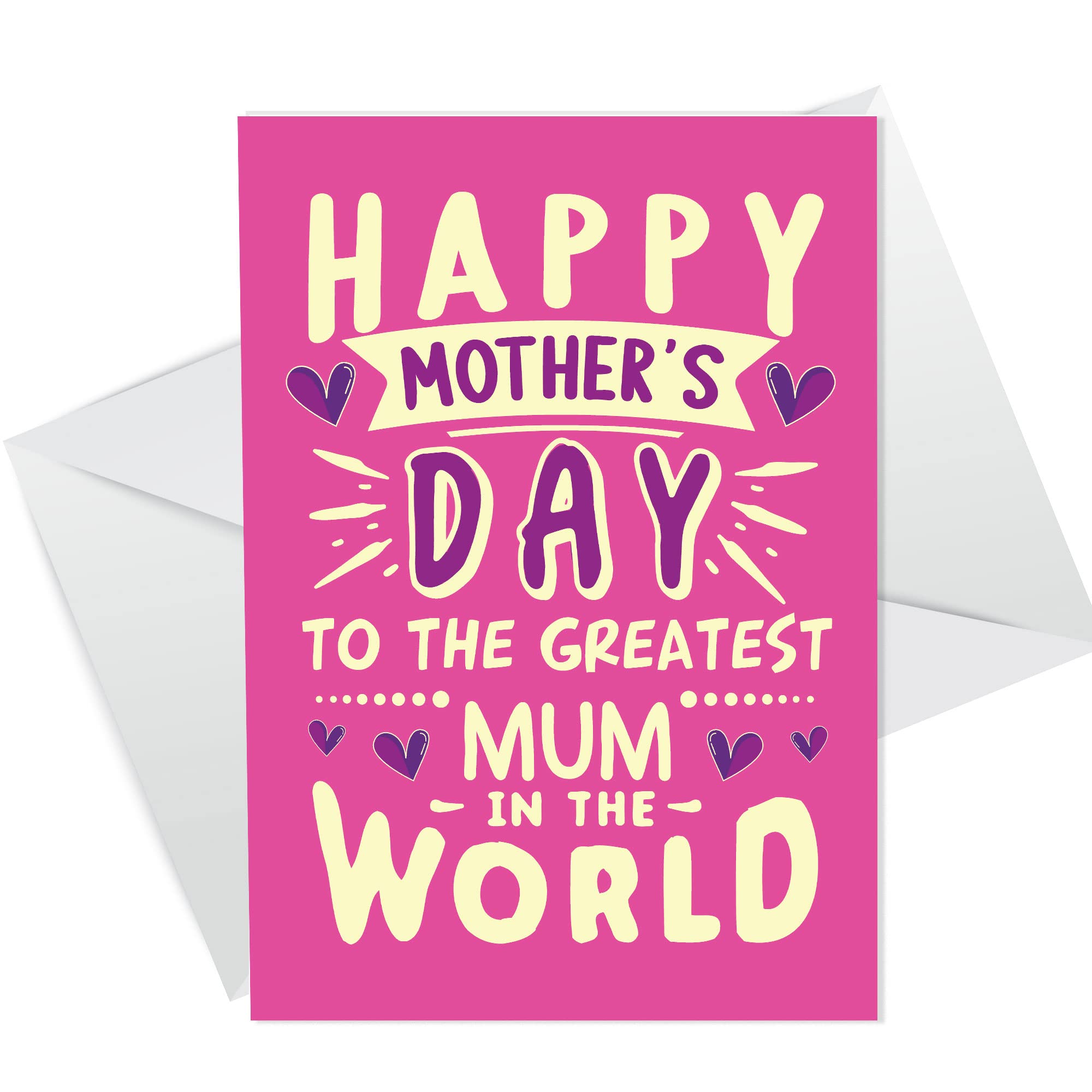 RED OCEAN Mothers Day Card For GREATEST MUM IN THE WORLD Card For Mum From Daughter Son
