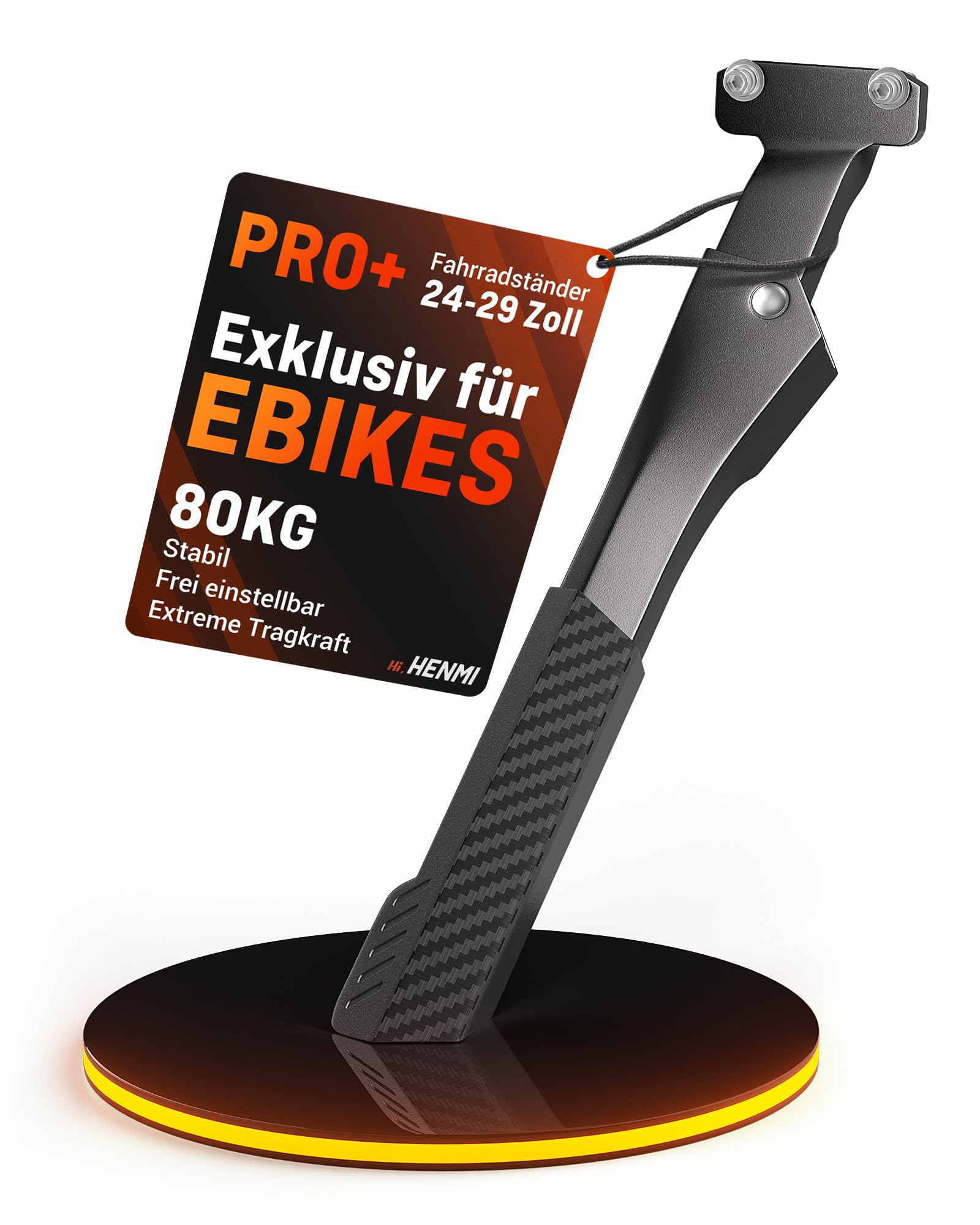 HENMI Fahrradständer e-bike 24-29 Zoll, 40mm lochabstand mit 2 löchern Extra Stabil 80 KG, Verstellbarer Fahrradständer für e bike Mountainbike Rennrad