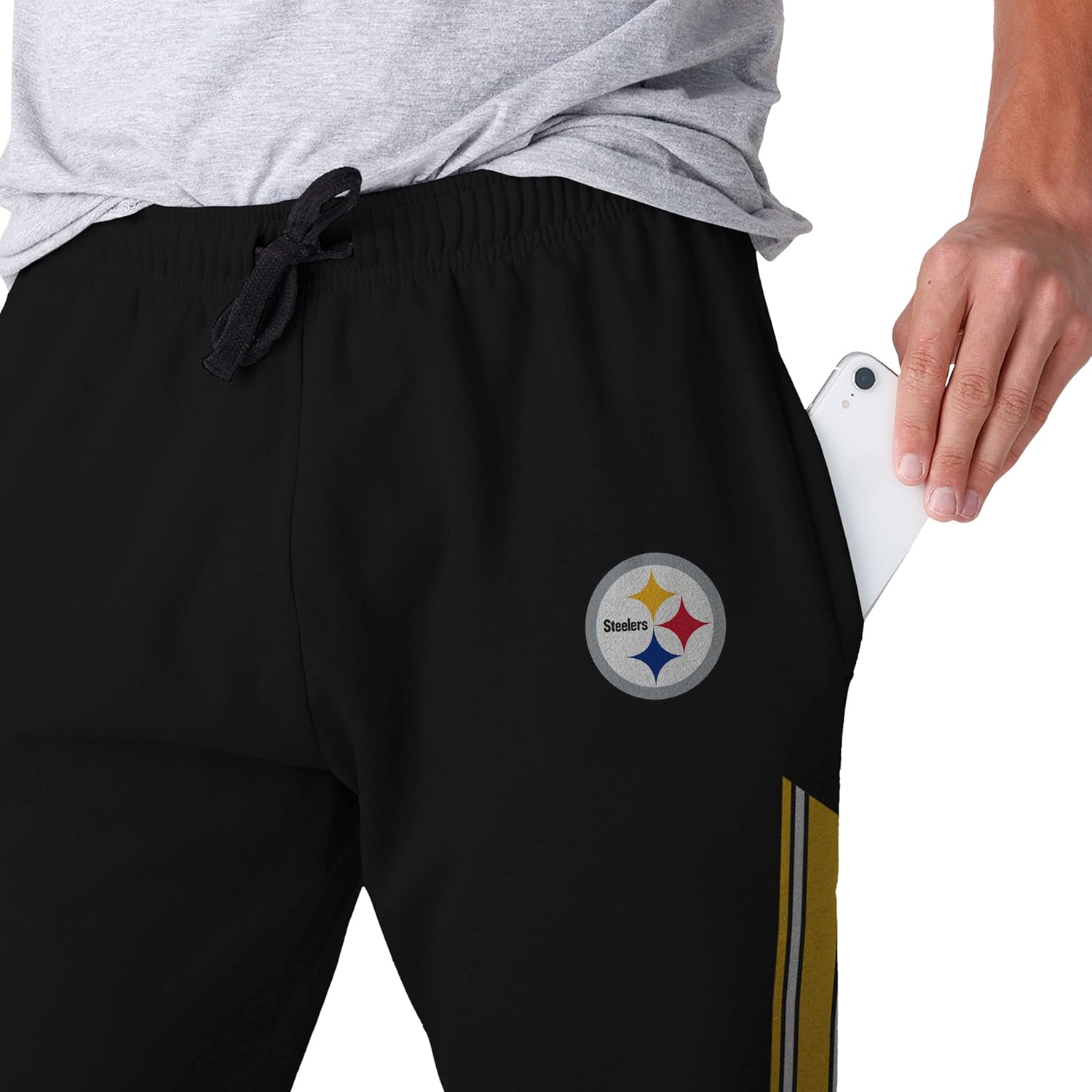 FOCO NFL Mens NFL Team Logo Stripe Gear Athletic Pants Joggers
