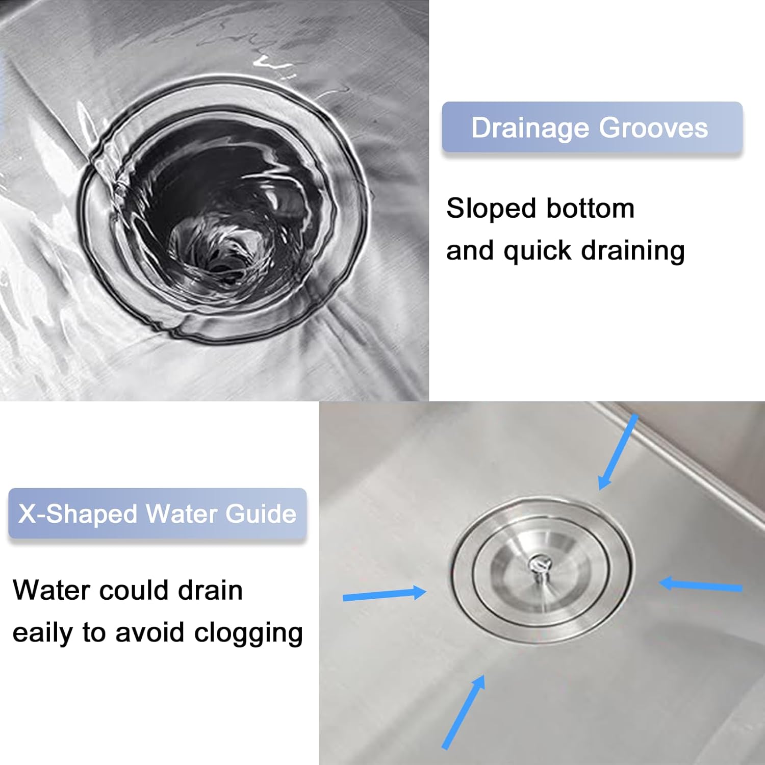 VAPSINT 25x22 Inch Drop In Kitchen Sink, 25 Inch Top Mount 16 Gauge Stainless Steel Single Bowl Deep Small Kitchen Sink, RV Laundry Utility Sinks with Basket Strainer