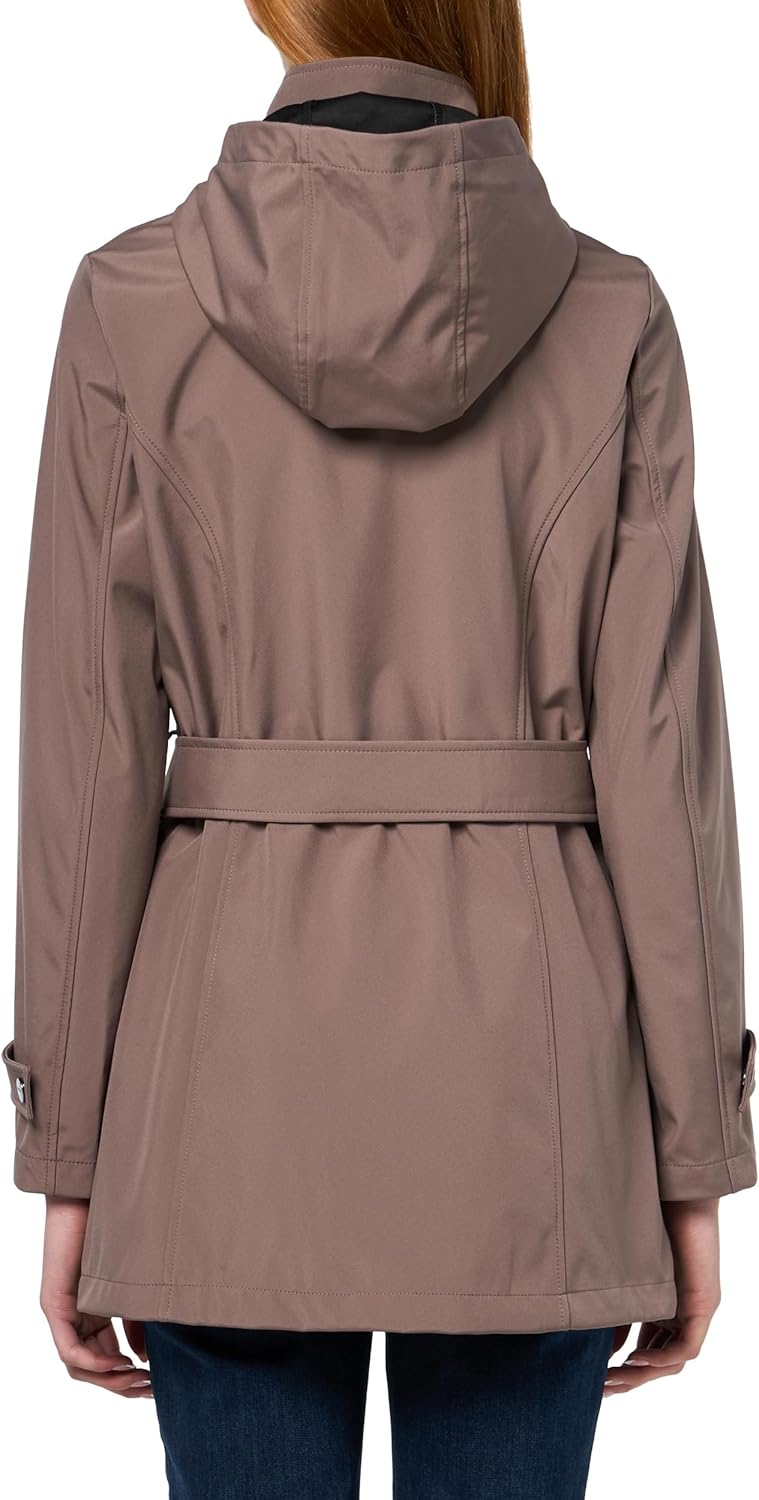 Nautica womens Bonded Rain Jacket With Belt – Water-resistant, Wind-resistant Transitional Coat - Image 2