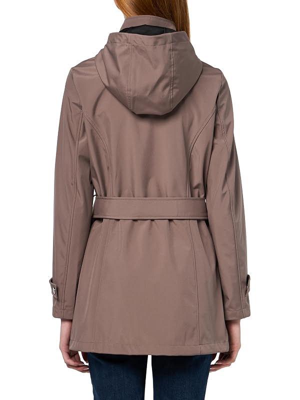 Nautica Women's Bonded Rain Jacket with Belt – Water-Resistant, Wind-Resistant Transitional Coat, Chestnut, X-Small by Nautica - Used condition - Image 2