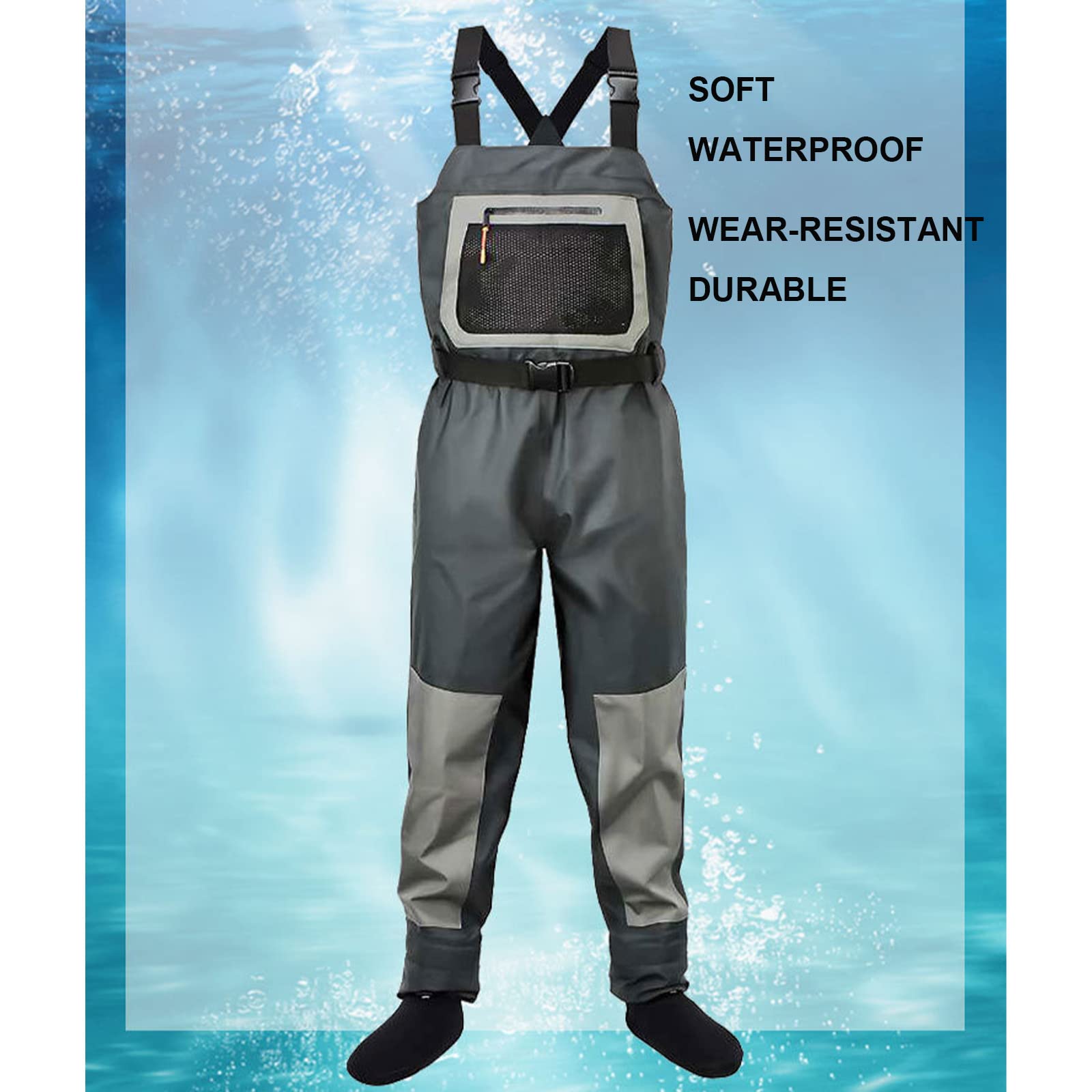 Pantalones de Pesca Waders Ropa Monos de Pecho Portátiles Botas de Media Transpirables Impermeables para Caza de Patos y Pesca con Mosca