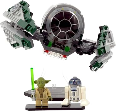 Display Stand Compatible with LEGO 75360 Yodas Jedi Starfighter 15-Degree Angled Stand with Minifigure Base Set Not Included