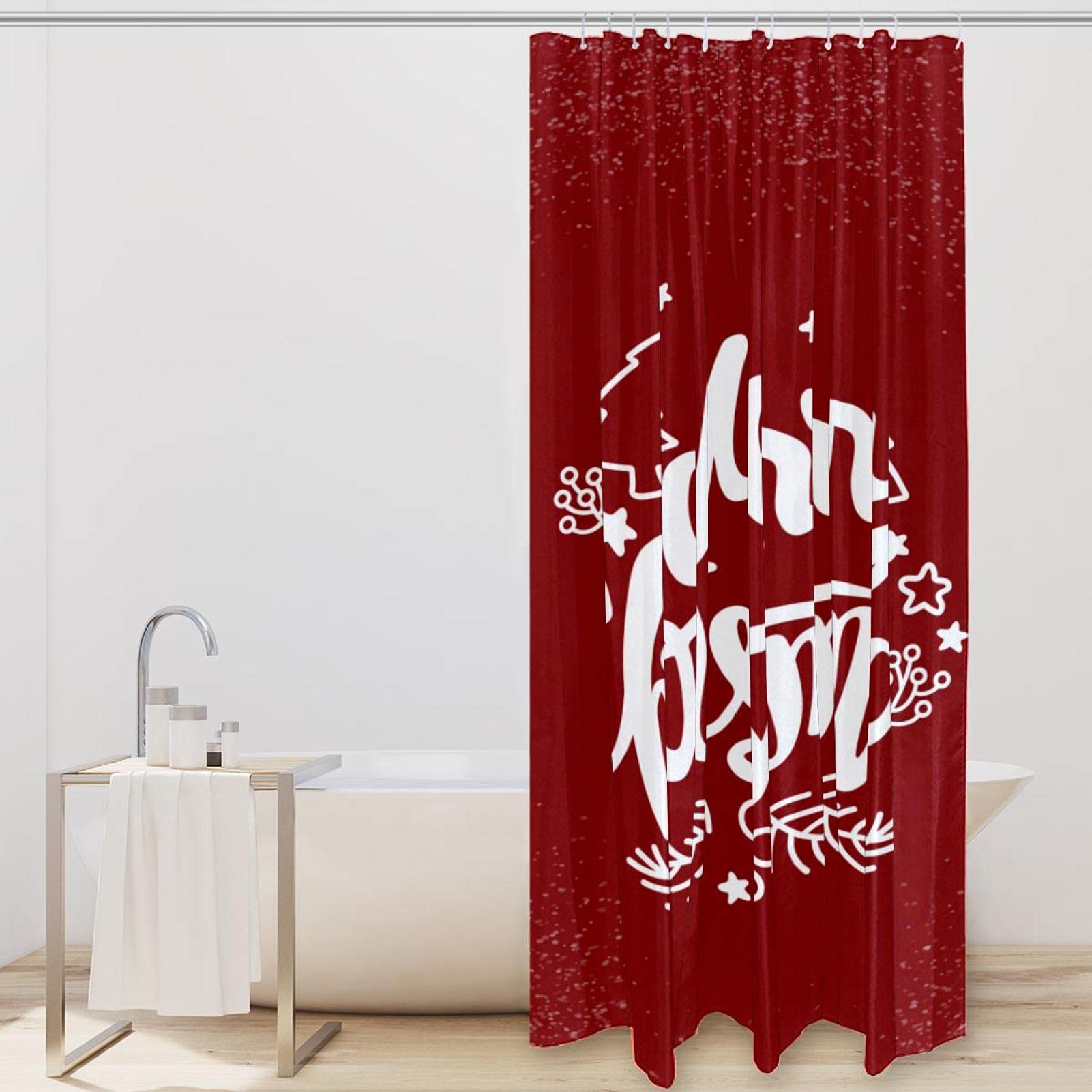 Tenda da doccia con scritta Sweet Merry Christmas, tenda da doccia