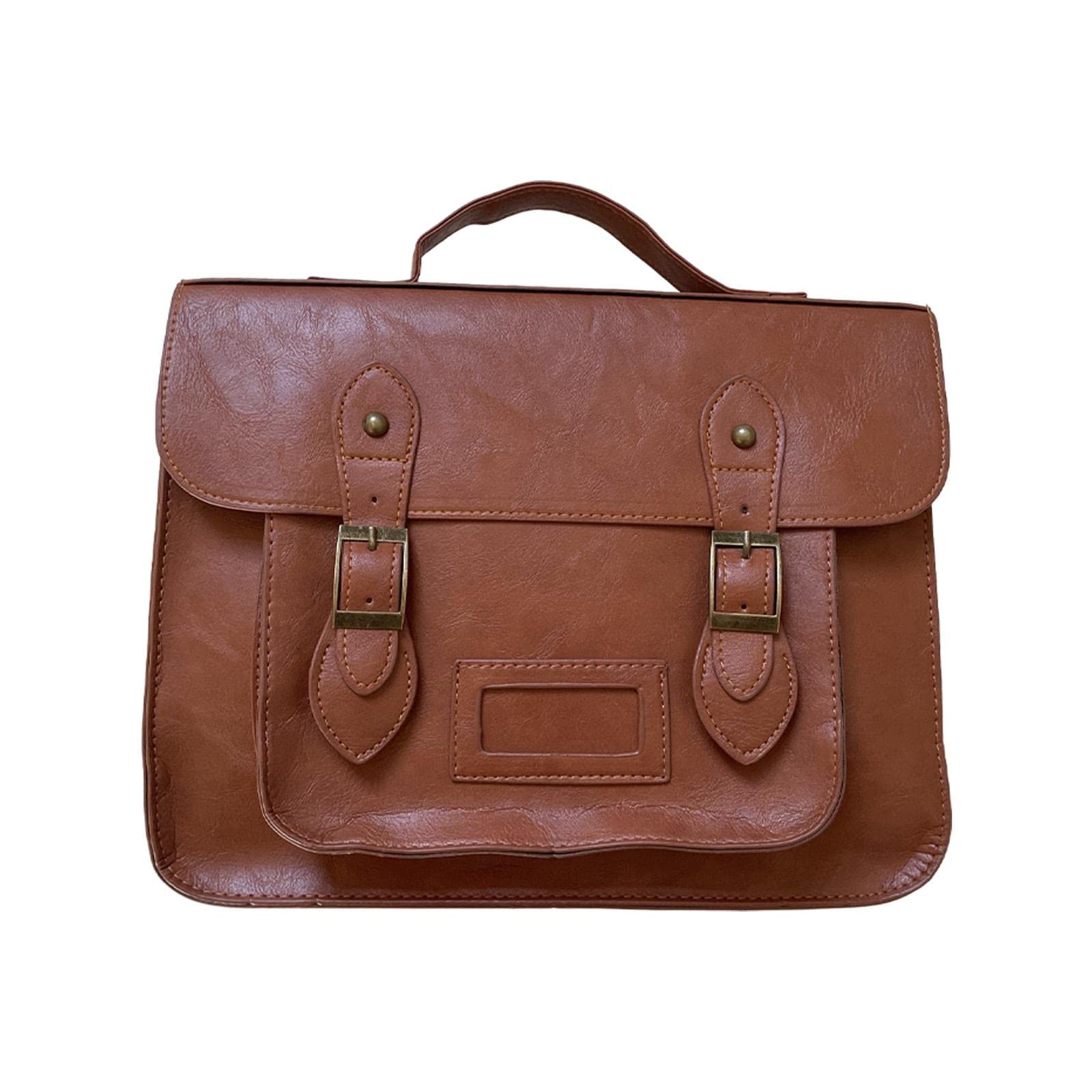 ™ Women Backpack Schoolbag Student Shoulder Bag Multi Pocket PU Leather Brown-image-17