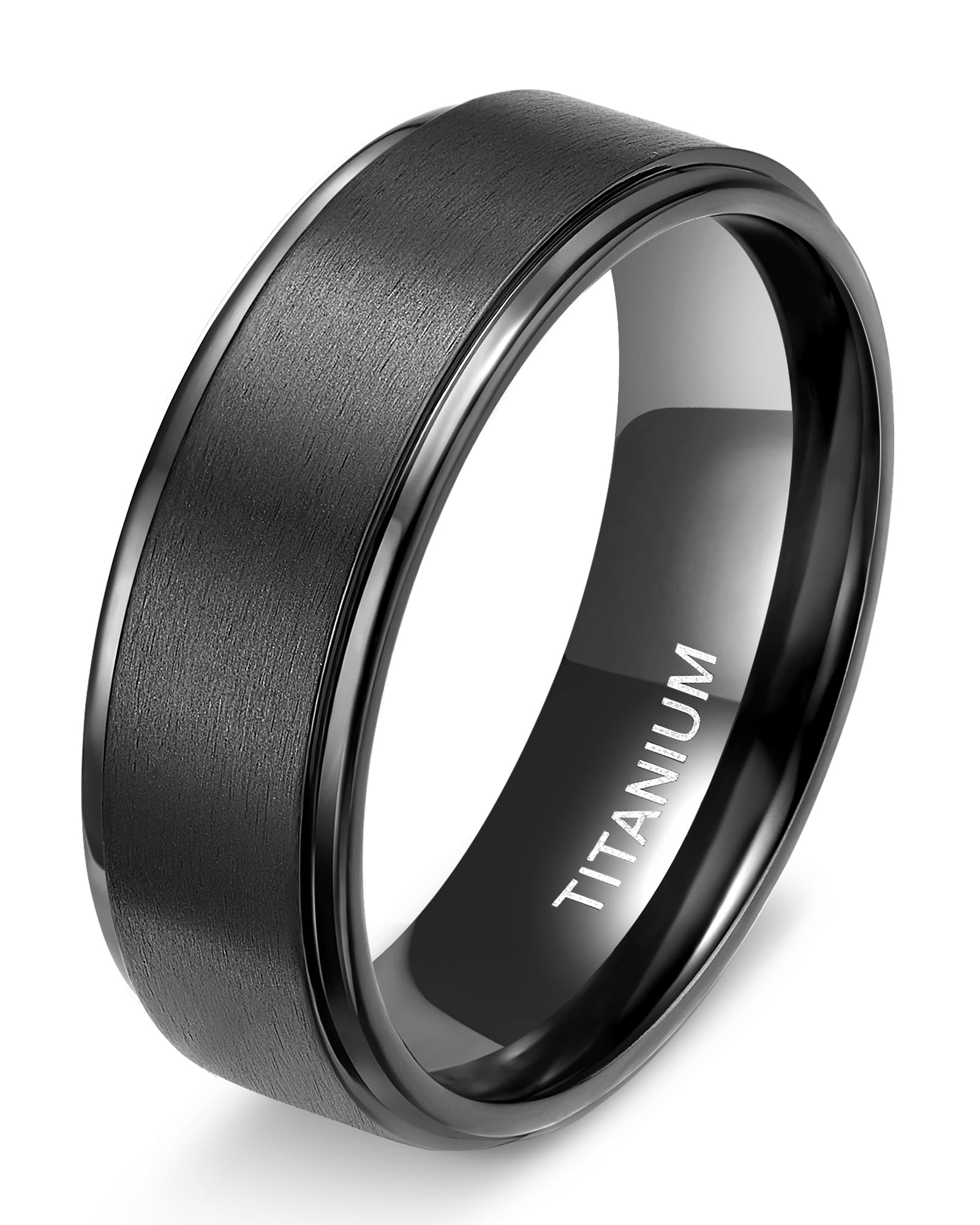 4mm 6mm 8mm 10mm Titanium Rings Black/Silver/Gold Wedding Band Matte Comfort Fit for Men Women Size 3-15