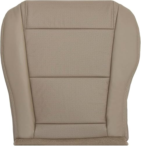 Richmond Auto Upholstery - Funda de asiento de cuero perforado de repuesto para parte inferior del lado del conductor, color bronceado perforado