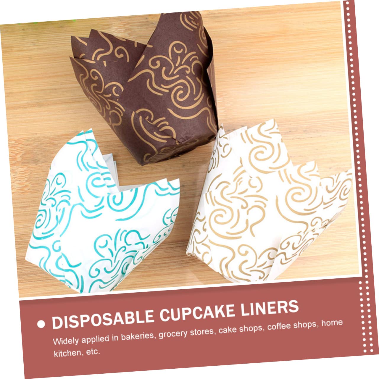 TOPBATHY 300piezas Forros De Cupcake Desechables Diseño Para Hornear Resistentes Al Perfectos y Celebraciones
