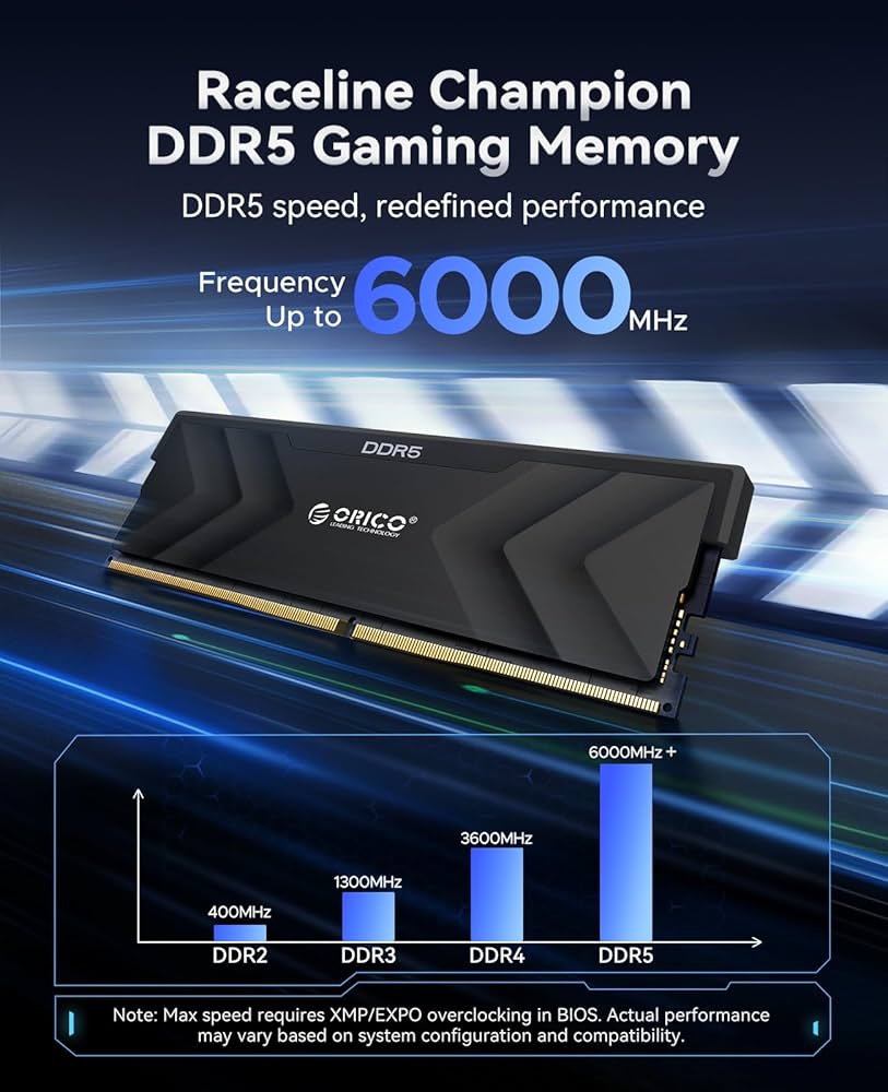 ORICO Raceline Champion DDR5 RAM 6000MHz 32GB (2x16GB) CL30-38-38