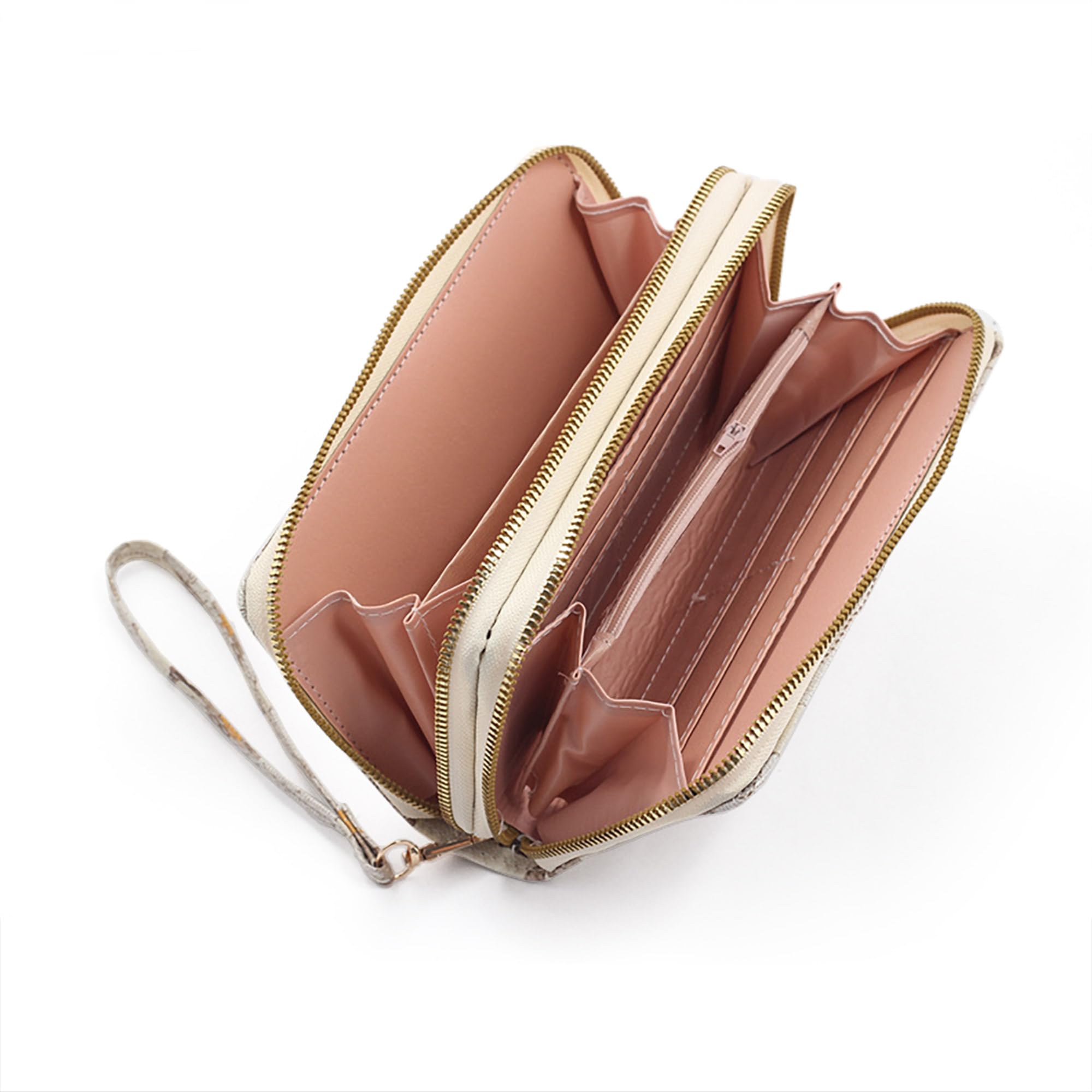 Nelli's Wallet Wristlet For Women, The Florist: Tan, Spacious Bifold Wrist Wallet With Phone Pocket, Zipper Pouch & Scripture Card, Christian Women Gifts, Flower Design Womens Wallet Wristlet