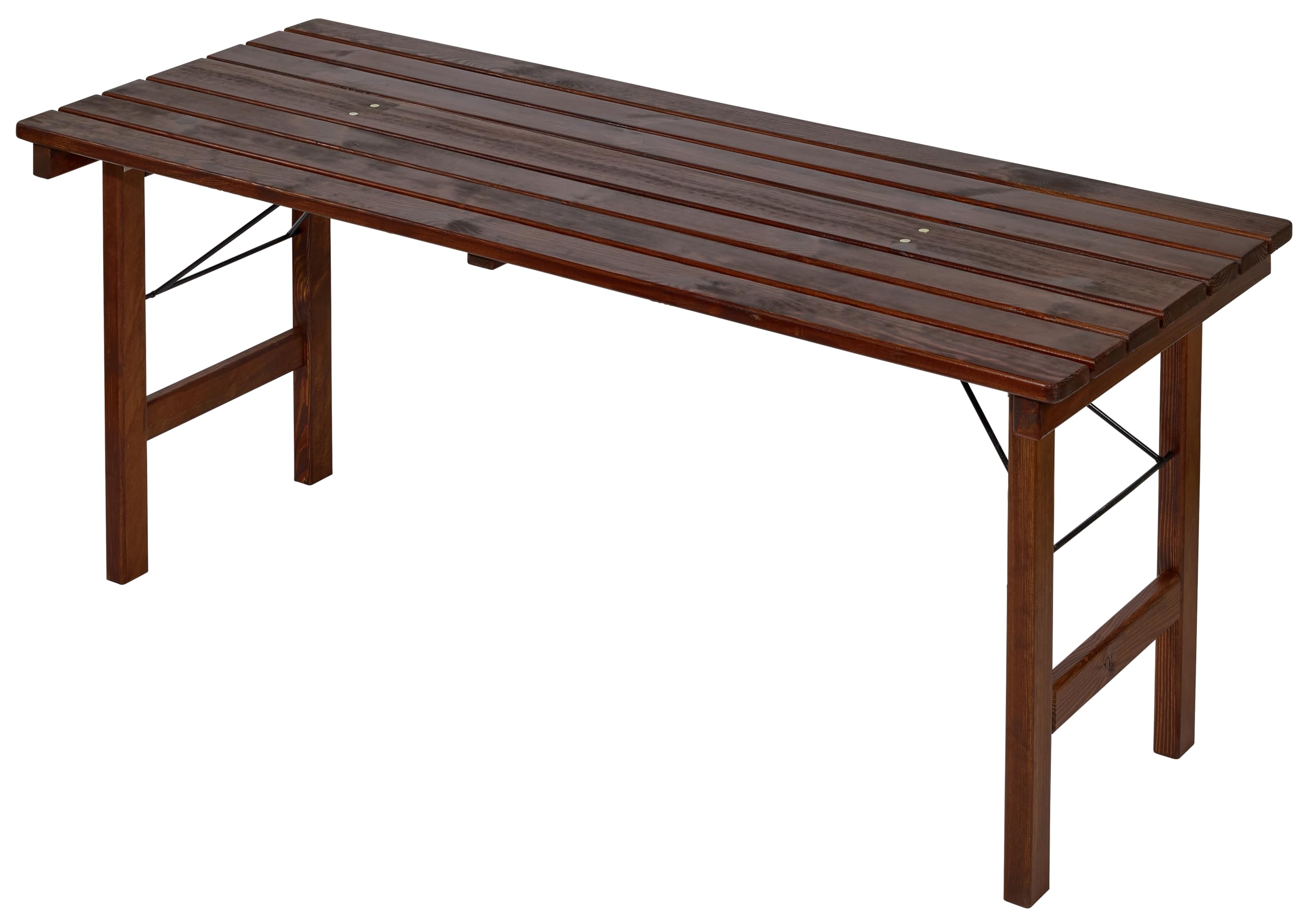 METRO Professional Conjunto Mesa y Bancos Plegables, 70 x 180 x 71.6 cm, marrón