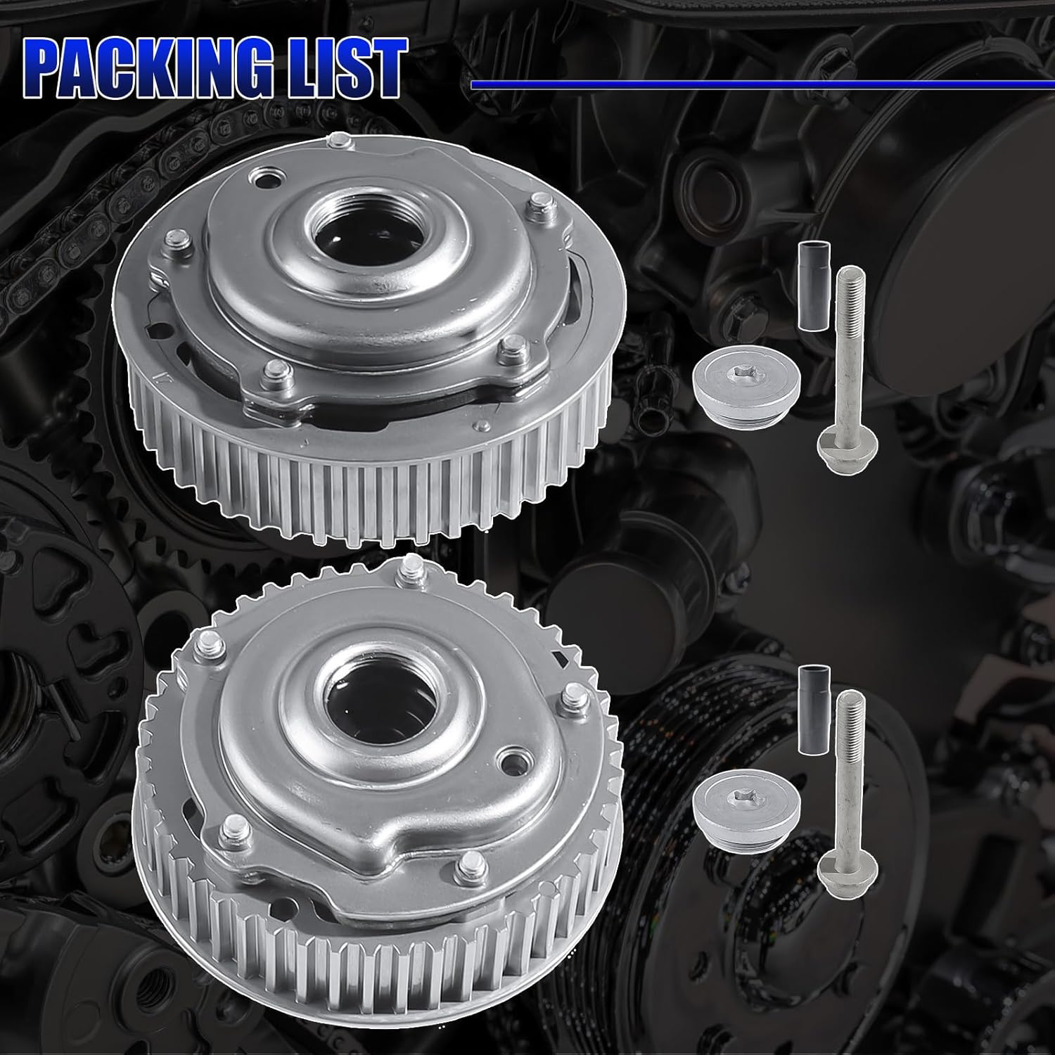 Engine Timing Intake & Exhaust Camshaft Sprocket Cam Phaser, For Chevy Trax Sonic Cruze Aveo Aveo5 Limited 1.6L/1.8L, Replace# 55568386, 55567048