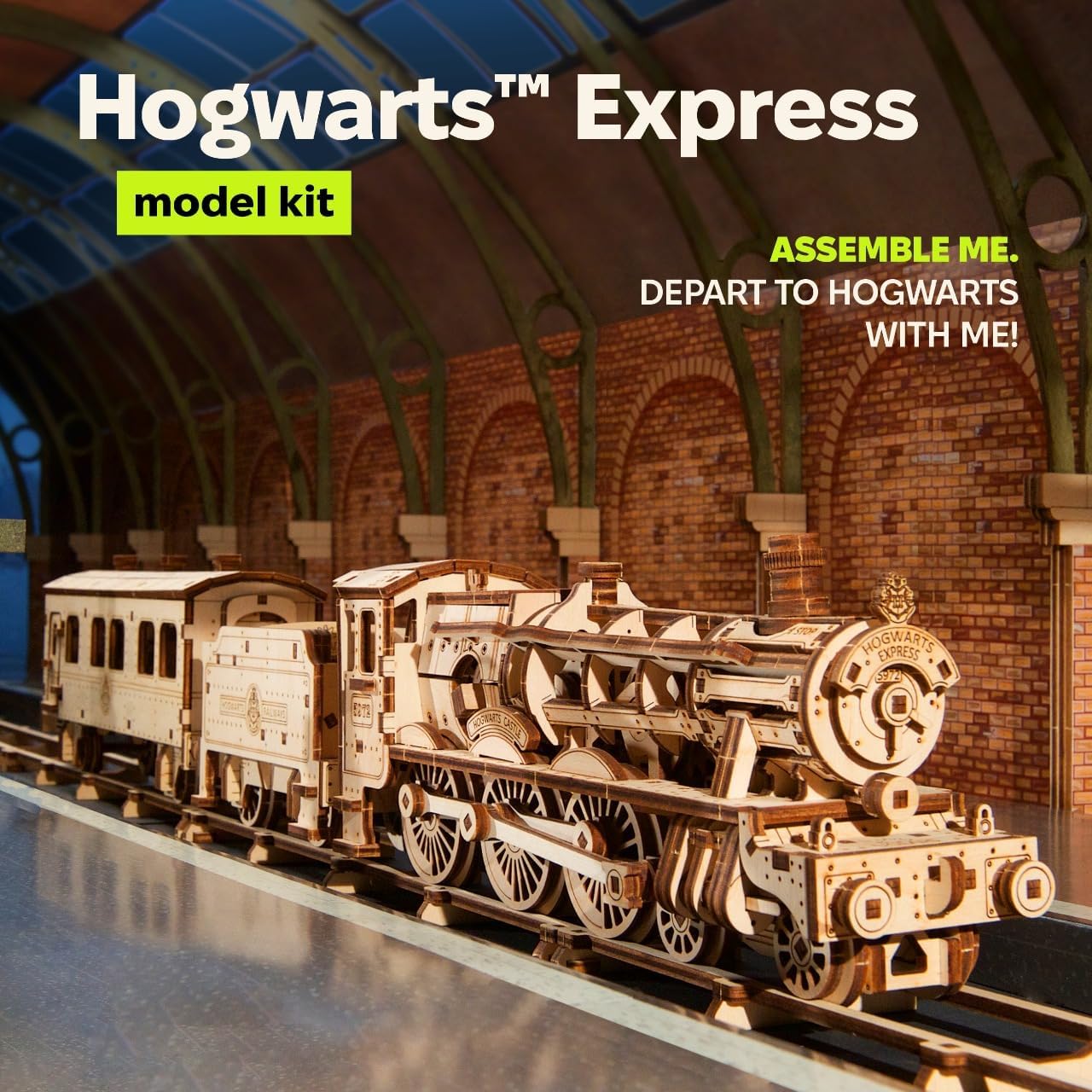 Ugears Hogwarts Express 3D Puzzle, 504-Parts, 36-Inch, Brown