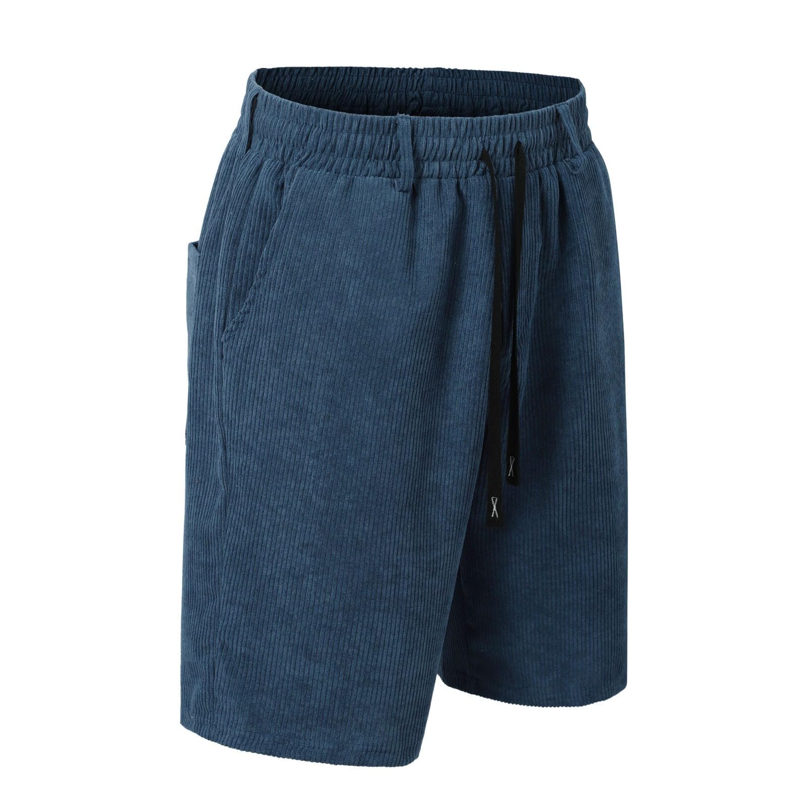 Pantaloncini Estivi Uomo In Velluto A Coste – 70% Cotone, Elastici In Vita E Coulisse, Con Tasche, Traspiranti, Adatti A Ogni Occasione
