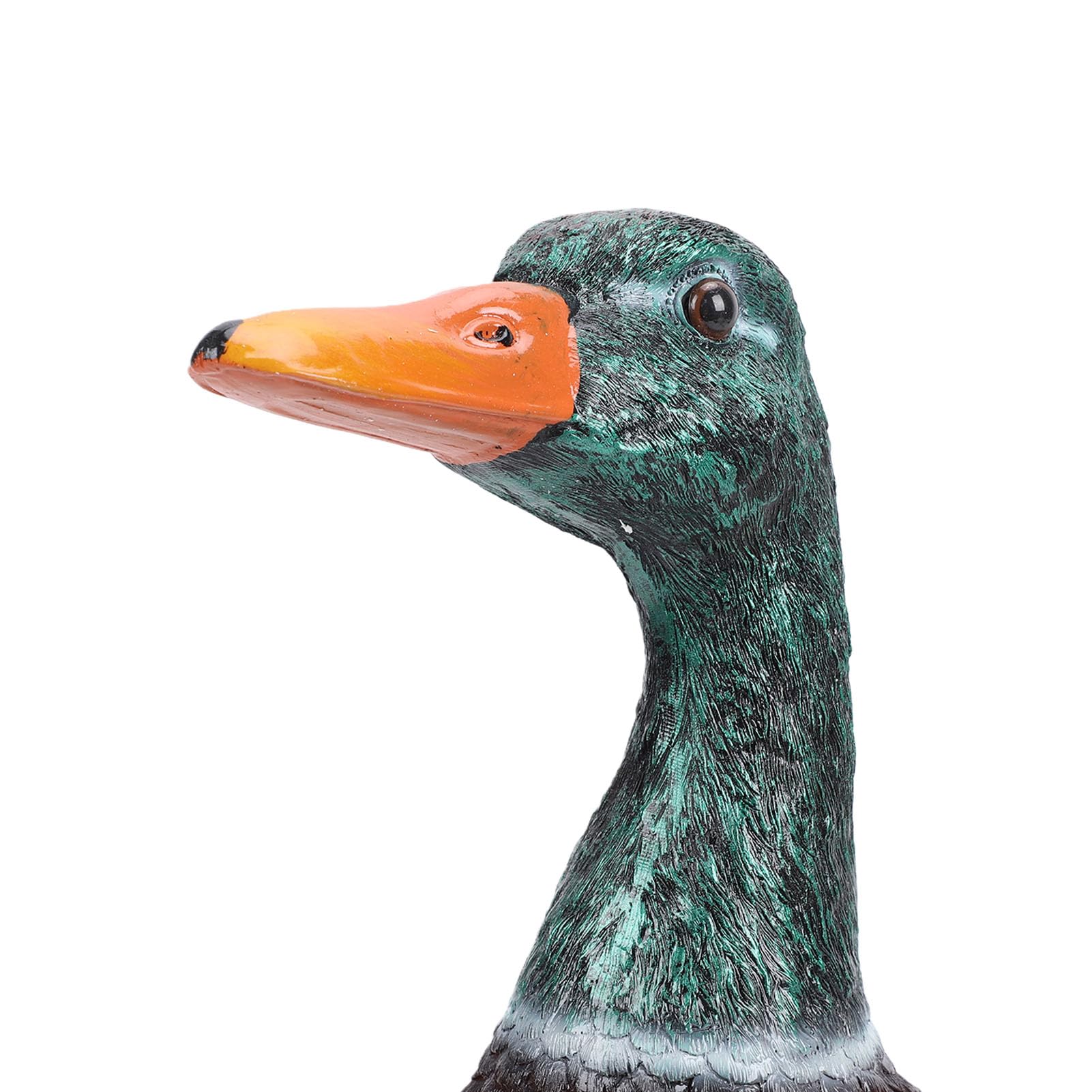 Sxhlseller Ornamento da Giardino con Anatra Germano Reale Dipinto a Mano |Statua in Resina con Testa Verde di Anatra per la Decorazione del Patio del Prato all'aperto
