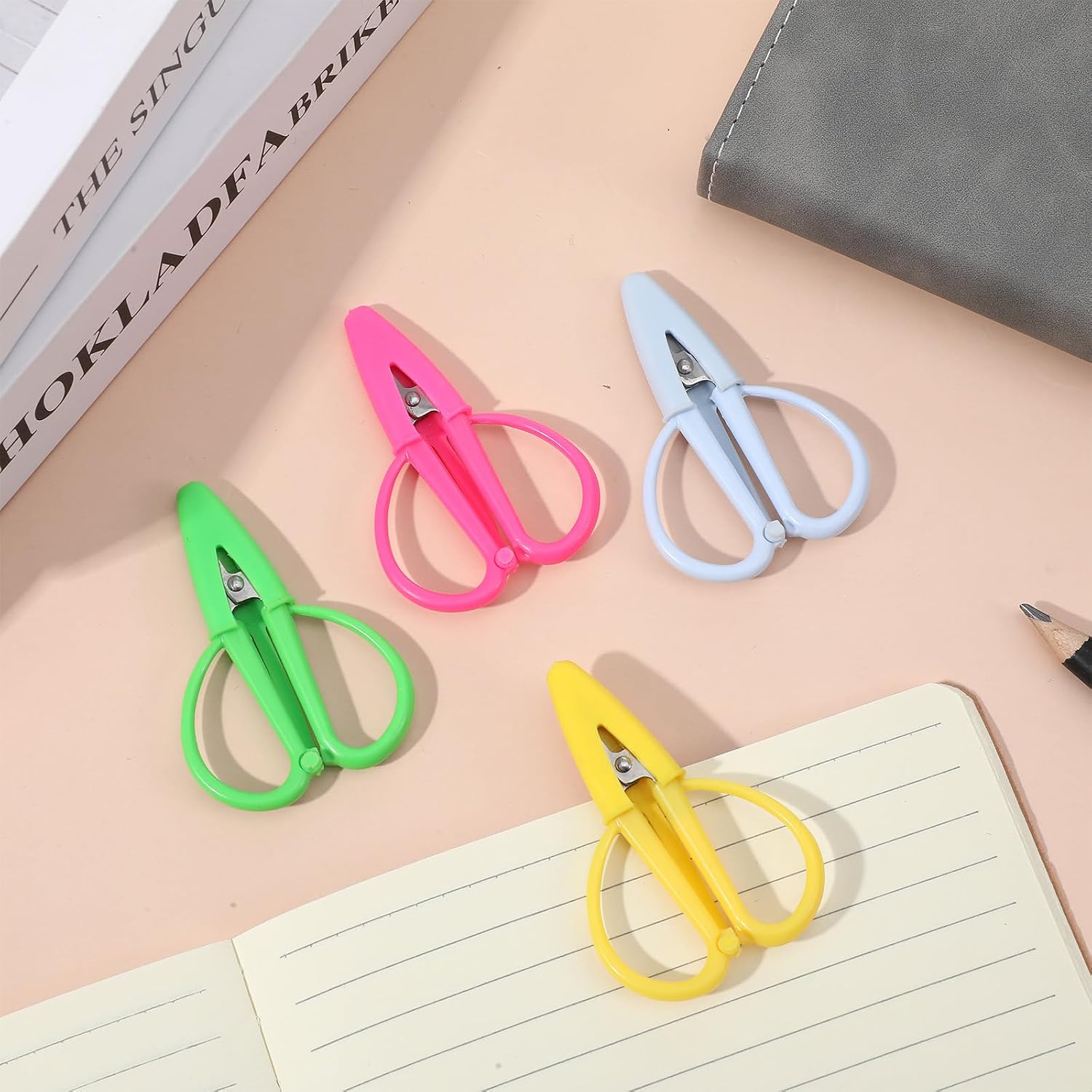Ymapinc Needlepoint Scissors for Sewing Crafting, Travel Scissors for Fabric Cutting, 4 Pcs Crochet Scissor with Cover, All-Purpose Detail Fabric Shears, Small Embroidery Scissor for DIY