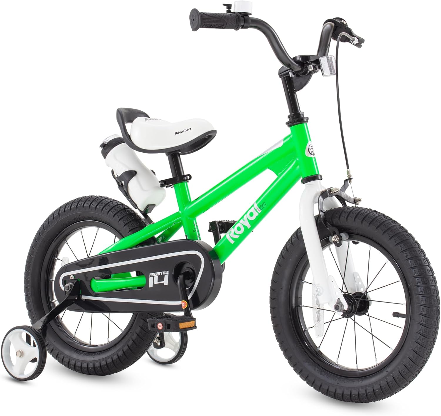 (Incomplete missing components)RoyalBaby Kids Bike EZ Freestyle Training Free Balance to Pedal Easy Learning Bicycle, 12-18 Inch for Toddlers to Big Kids Green 12 Inch Freestyle