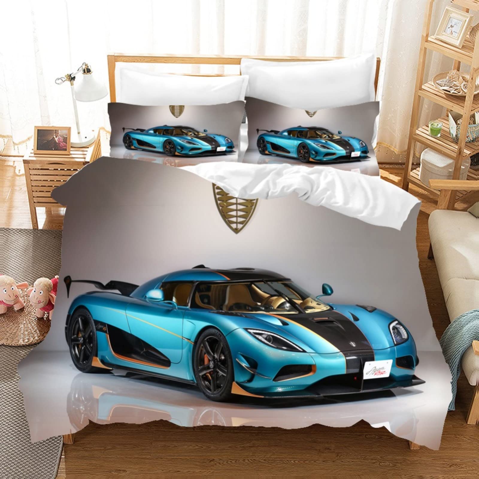 Parure de lit 240x260 voiture sport pour l'ambiance moderne de chambre