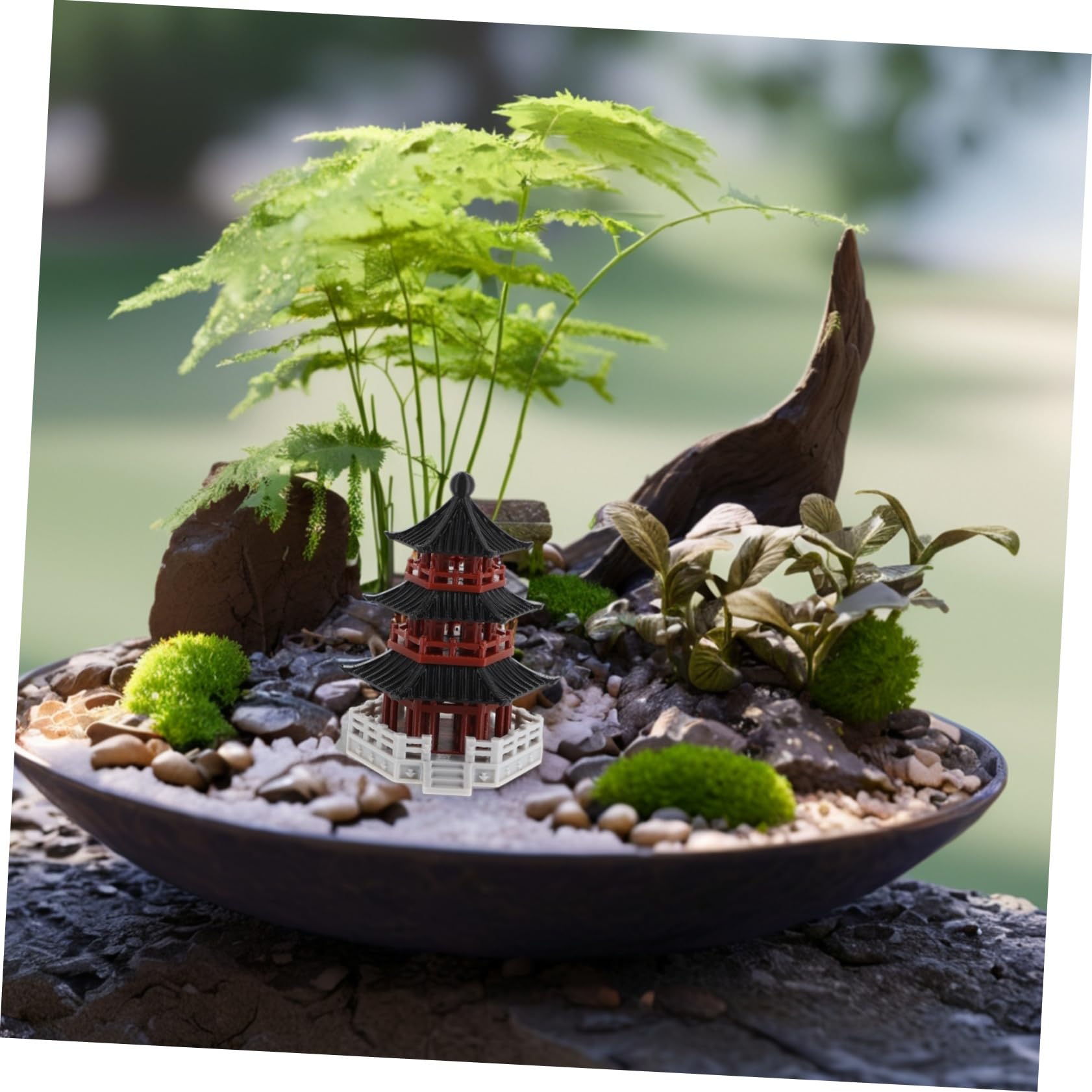 PRETYZOOM 4 Piezas Decoraciones De Pabellón Decoración De Acuario Accesorios De Jardín De Hadas Jardín En Miniatura Decoración De Zen Mini Adornos Casa Bonsái En Miniatura Peces