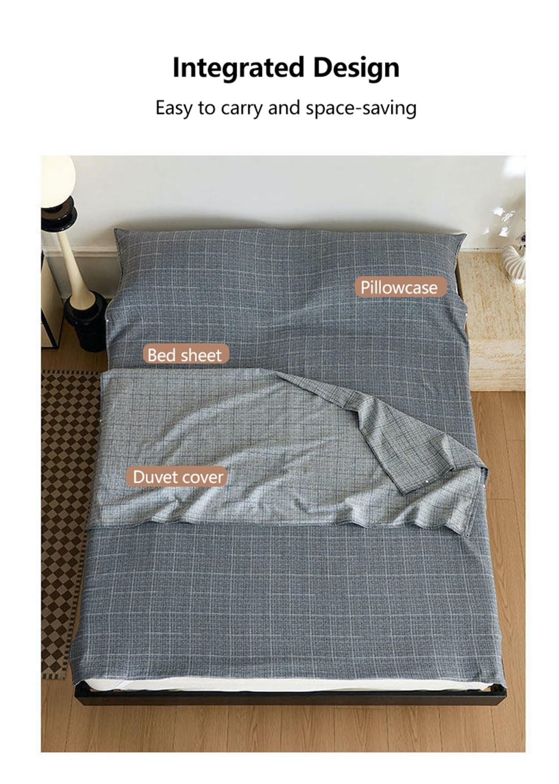 Drap de Sac de Couchage de Voyage en Gaze de Coton Double Couche, légère et compacte, Sac à Viande Couchage Portable Voyage Camping hôtel randonnée