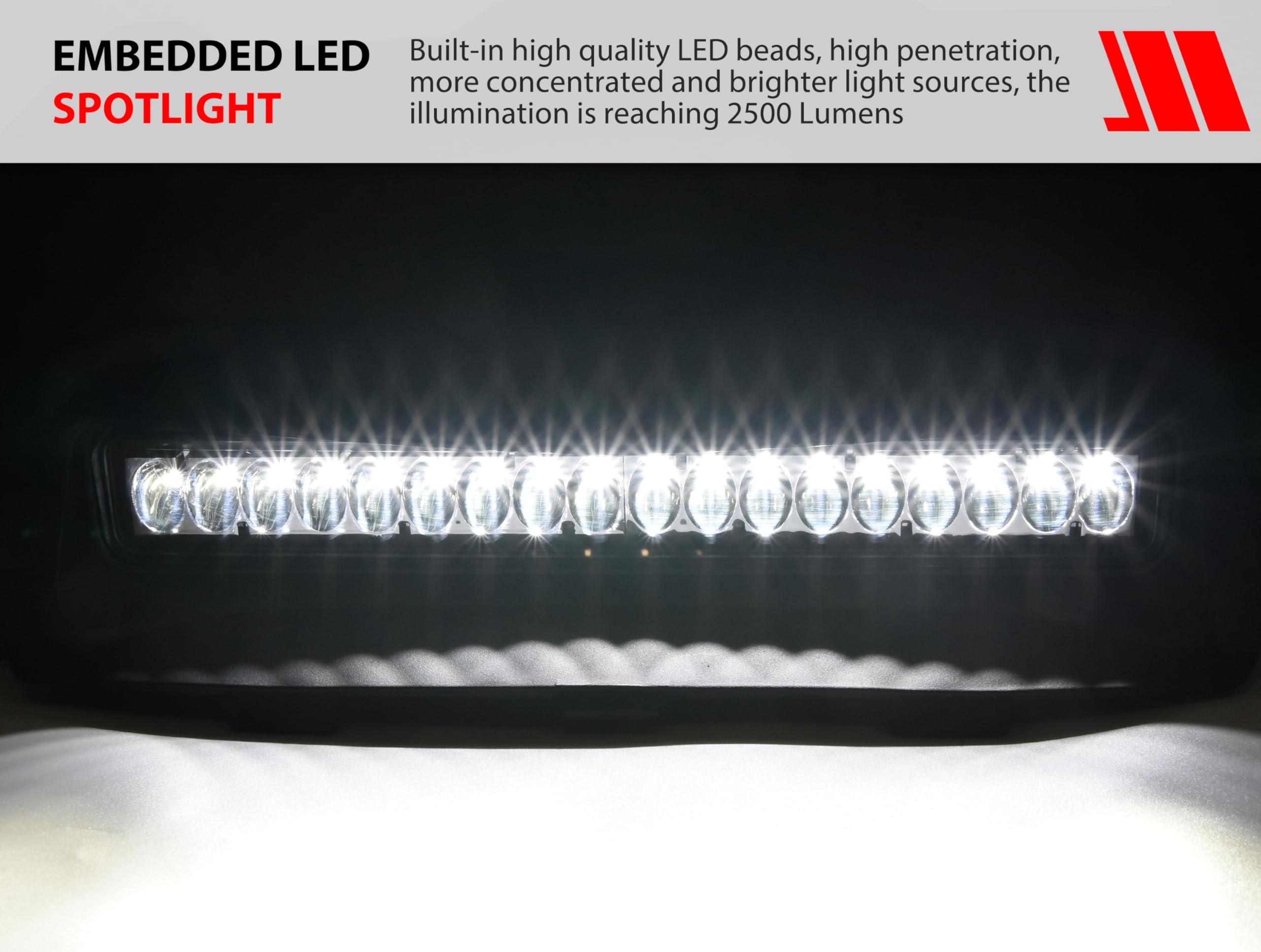 SAUTVS Sport Hood Scoop with LED Spotlight for General 1000 EPS 2016-2018, Carbon Fiber Pattern Hood Scoop with LED Auxiliary Light Kit for Polaris General 1000/4 1000 EPS 2016 2017 2018 Accessories