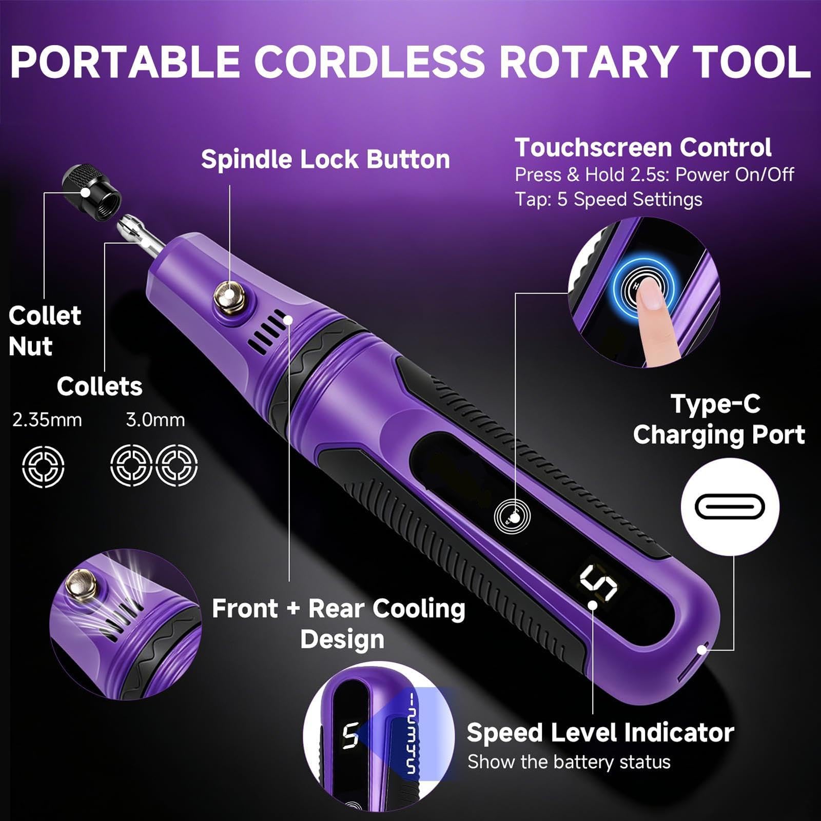 Kit Herramienta Rotativa InaláMbrica, Kit Miniamoladora EléCtrica Multiusos
