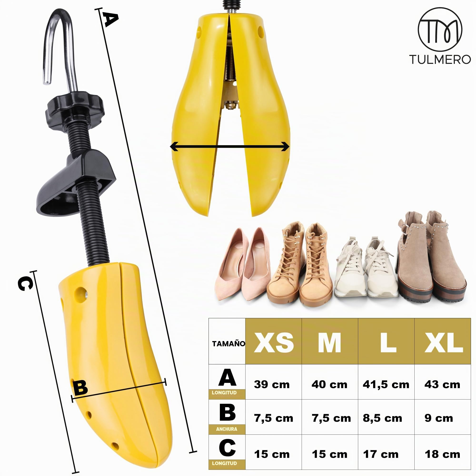 Hormas para zapatos de 4 vías: estiramiento, dilatador, talla 36-46